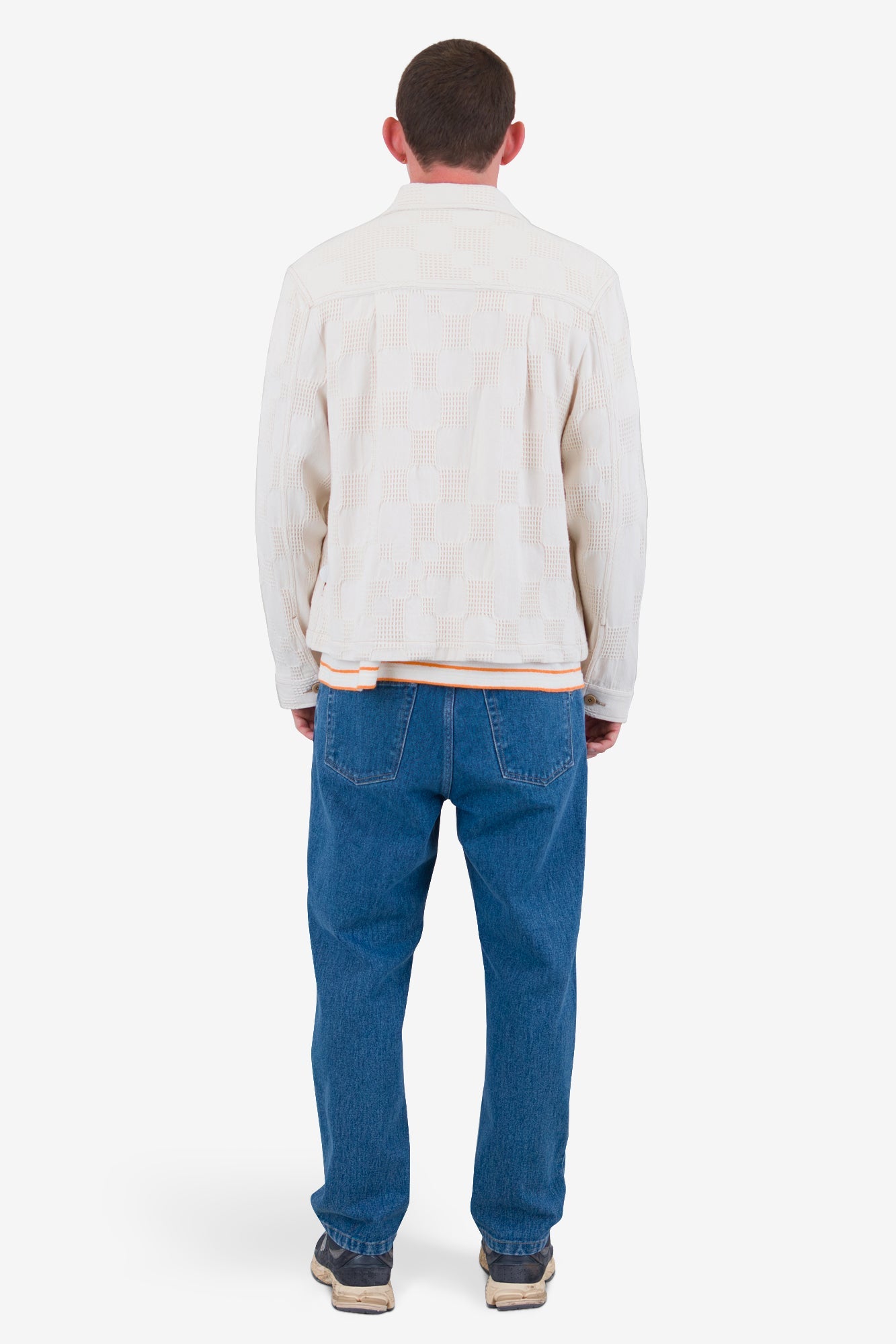 Zaki Jacket - Ecru Waffle Check