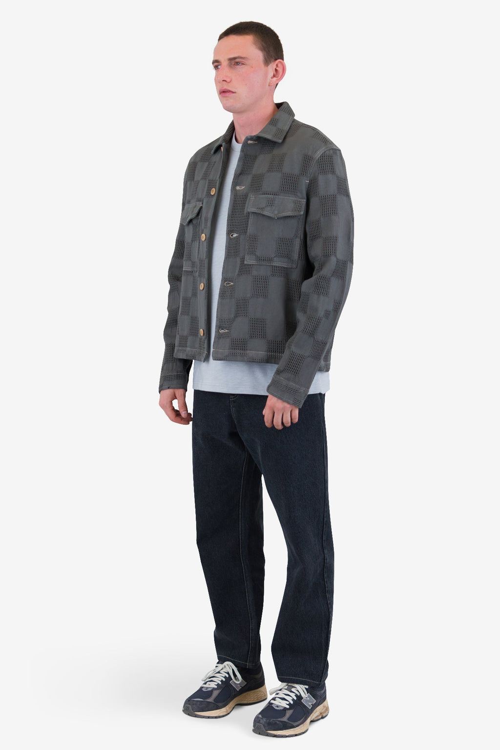 Zaki Jacket - Soft Black Waffle Check