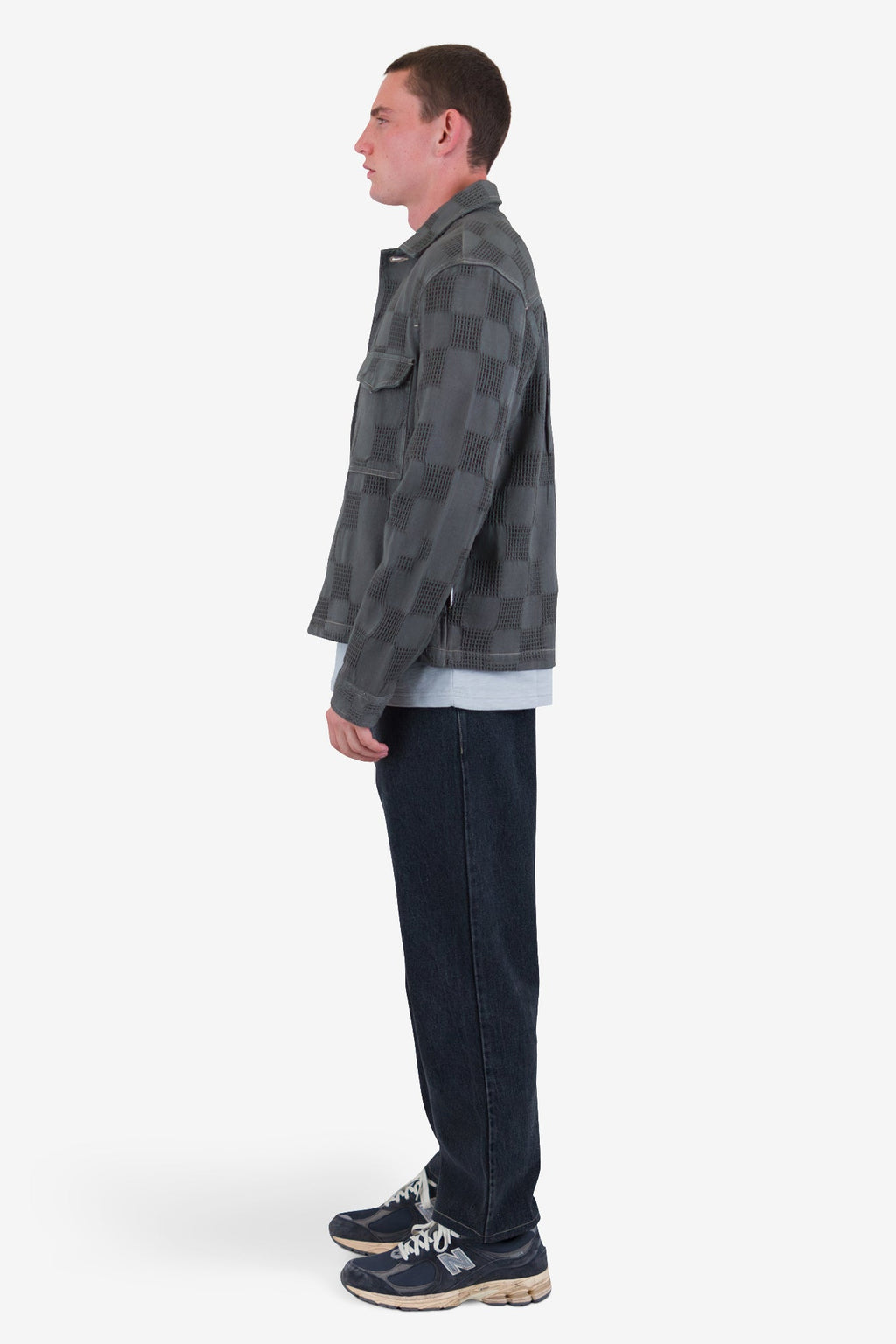 Zaki Jacket - Soft Black Waffle Check