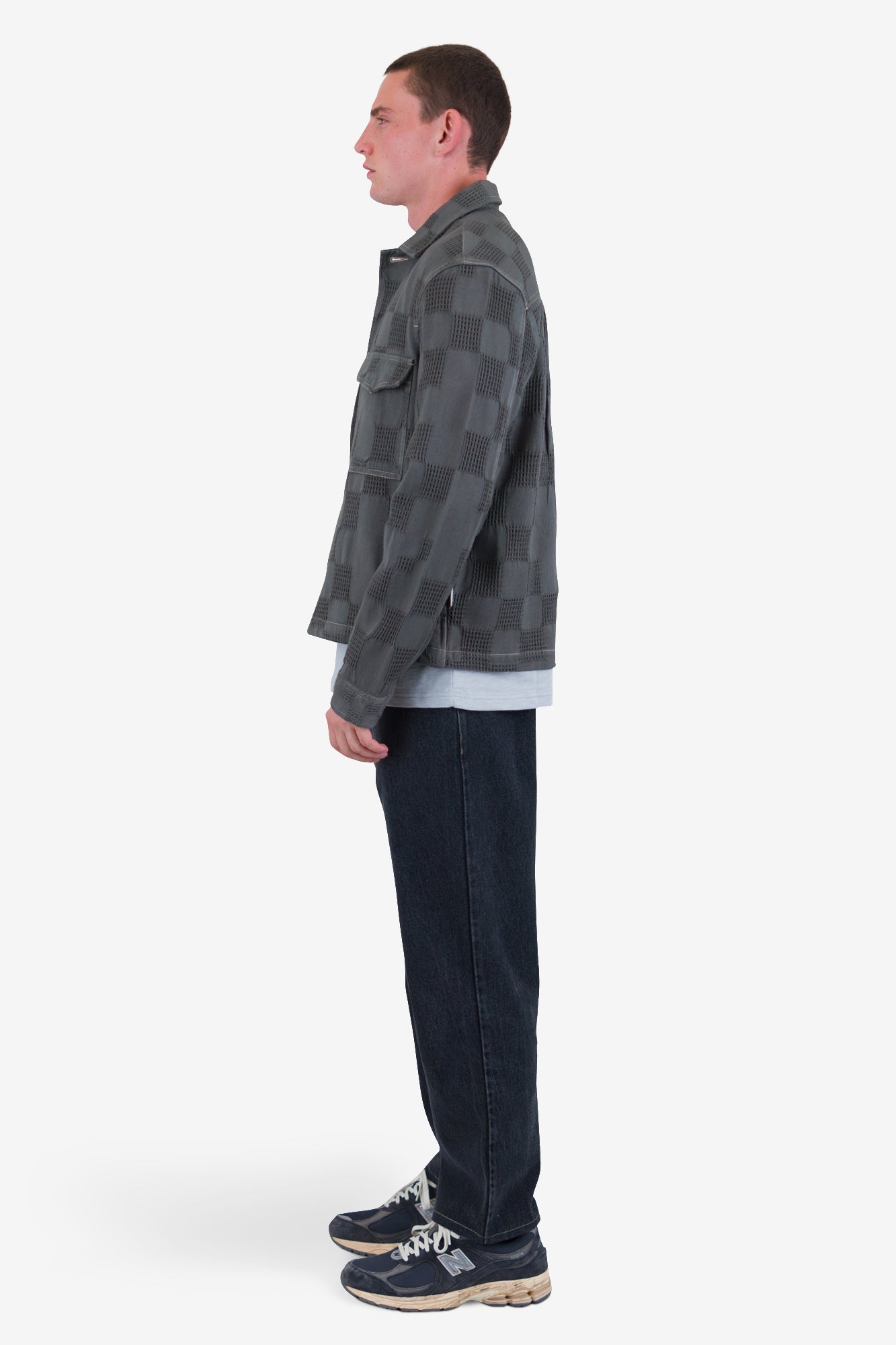 Zaki Jacket - Soft Black Waffle Check