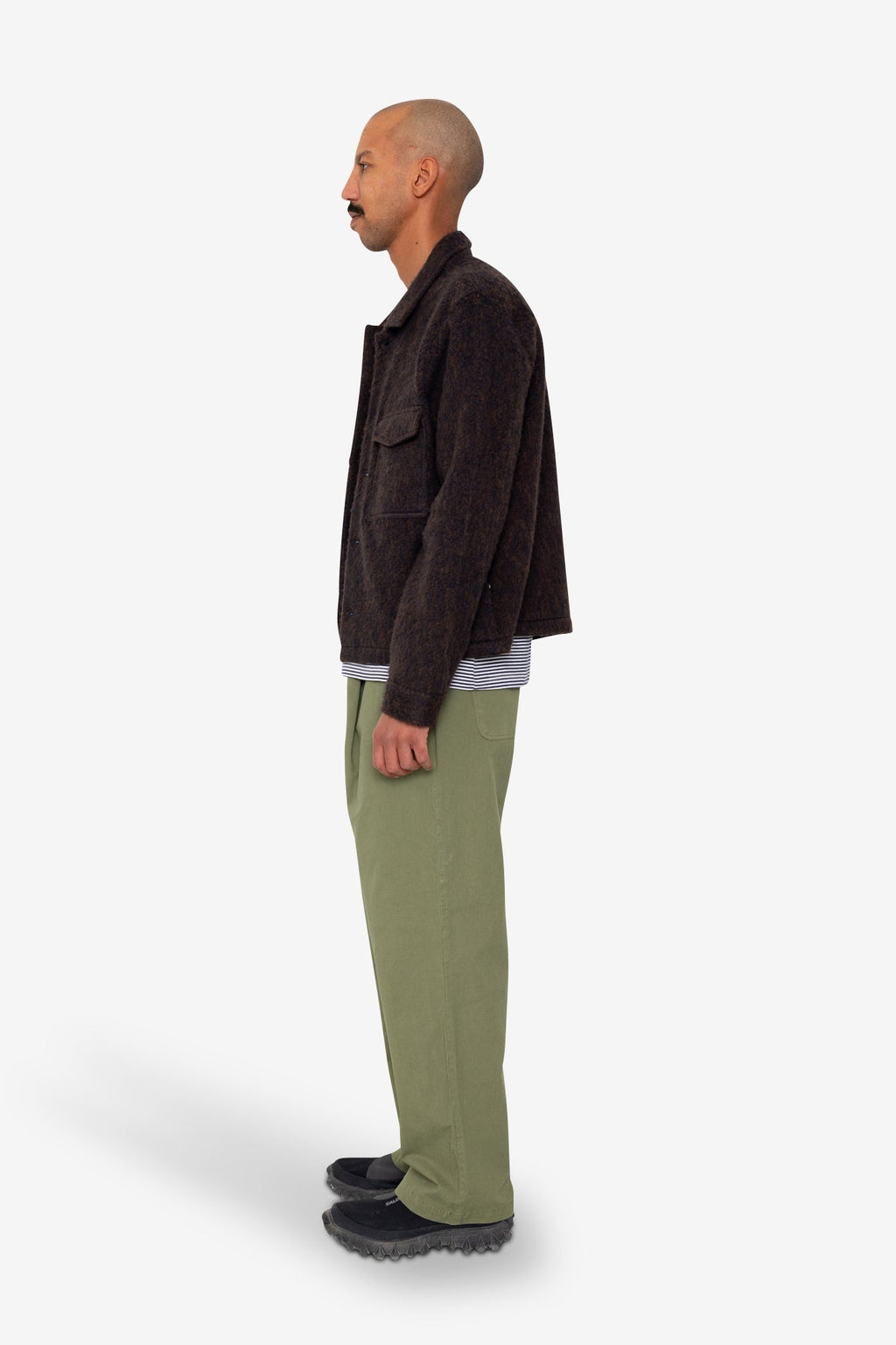 Zaki Jacket - Navy Espresso Brushed Wool