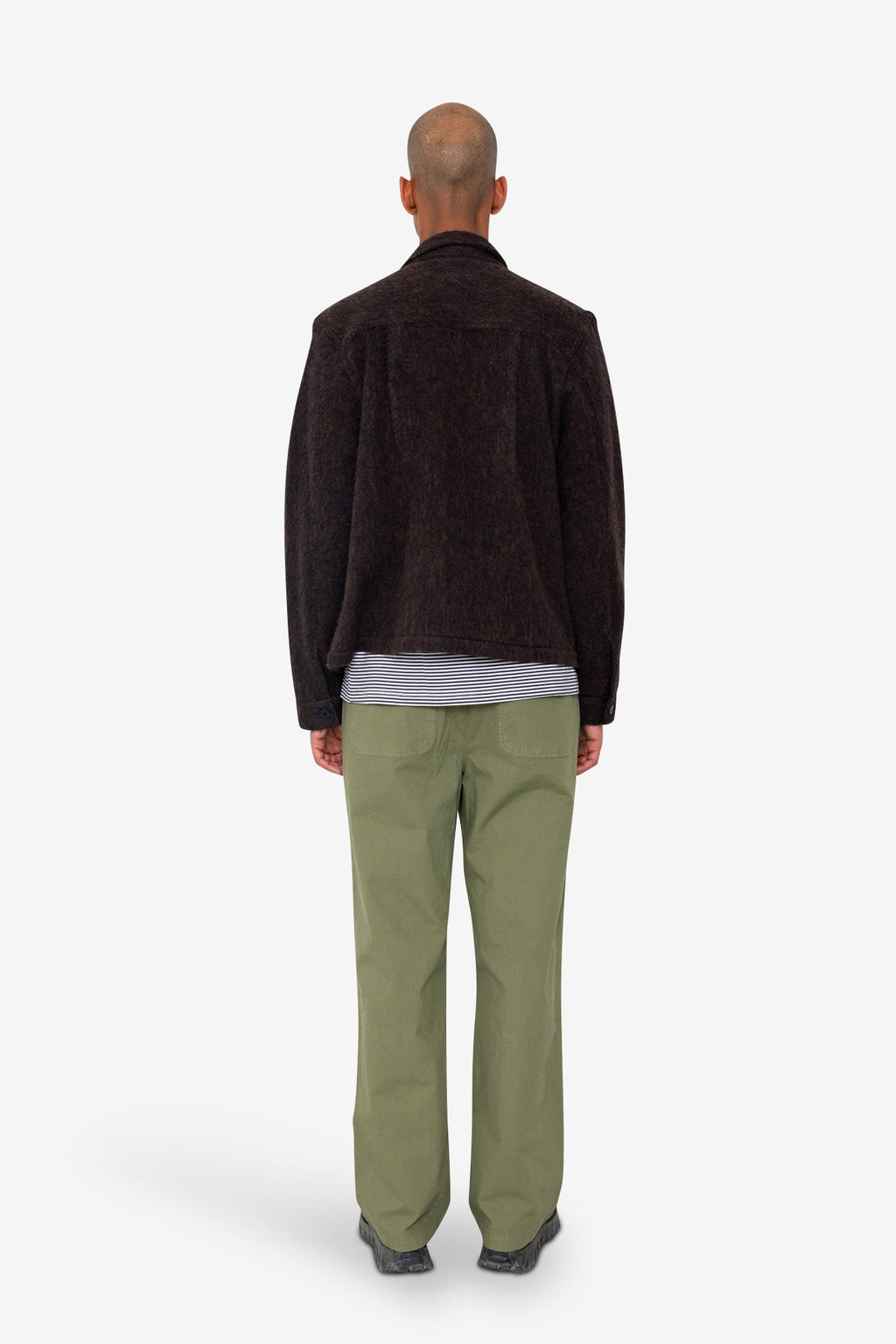 Zaki Jacket - Navy Espresso Brushed Wool