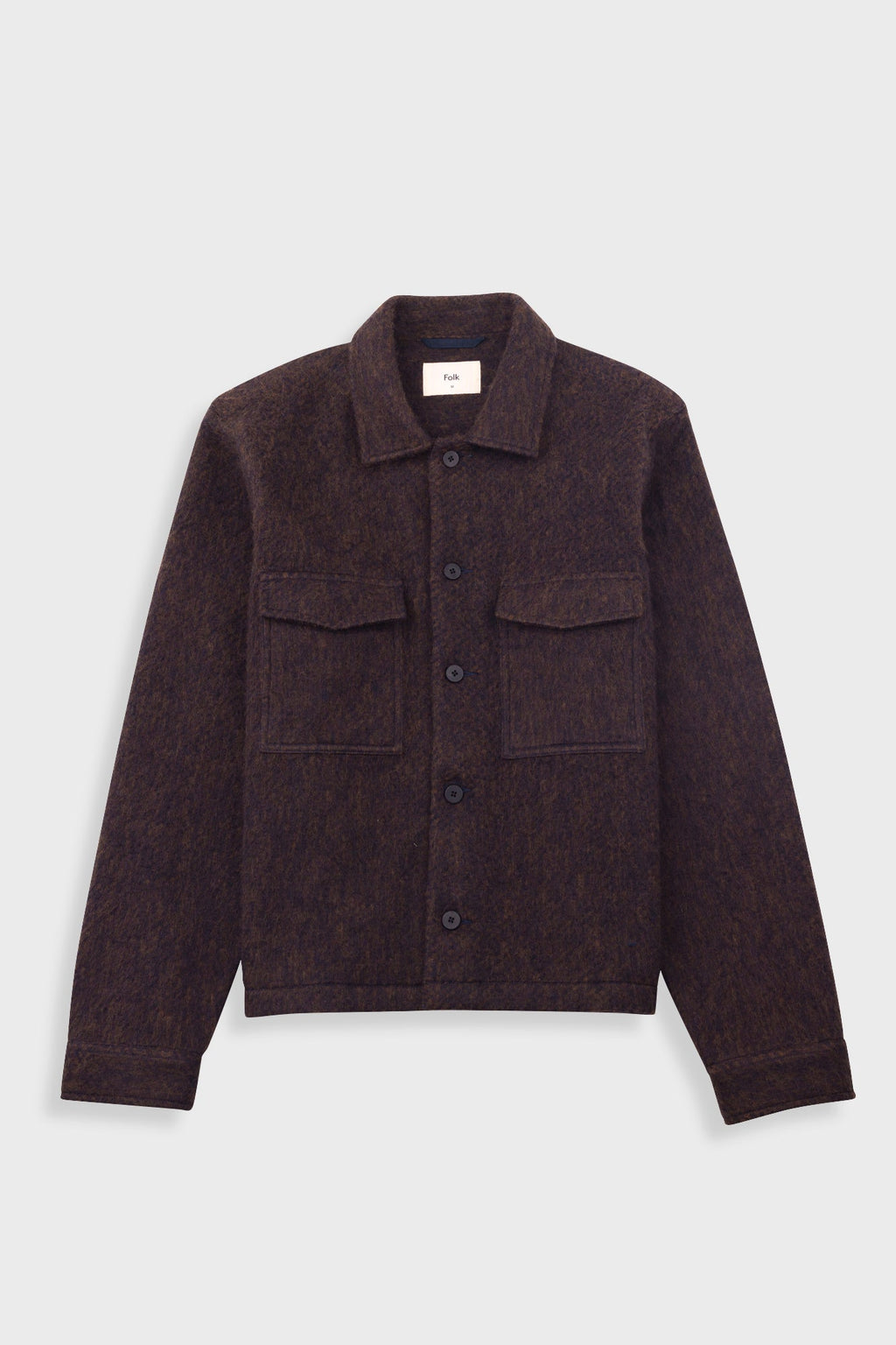 Zaki Jacket - Navy Espresso Brushed Wool