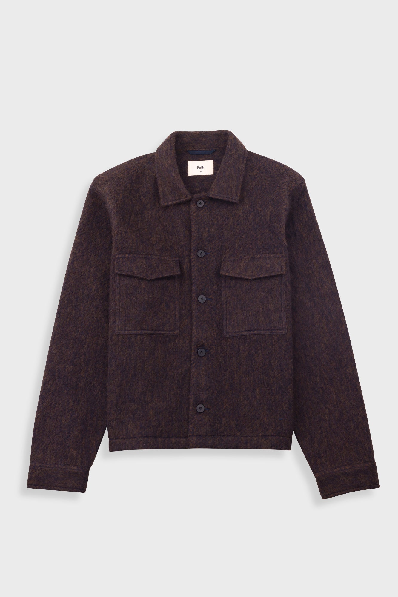 Zaki Jacket - Navy Espresso Brushed Wool