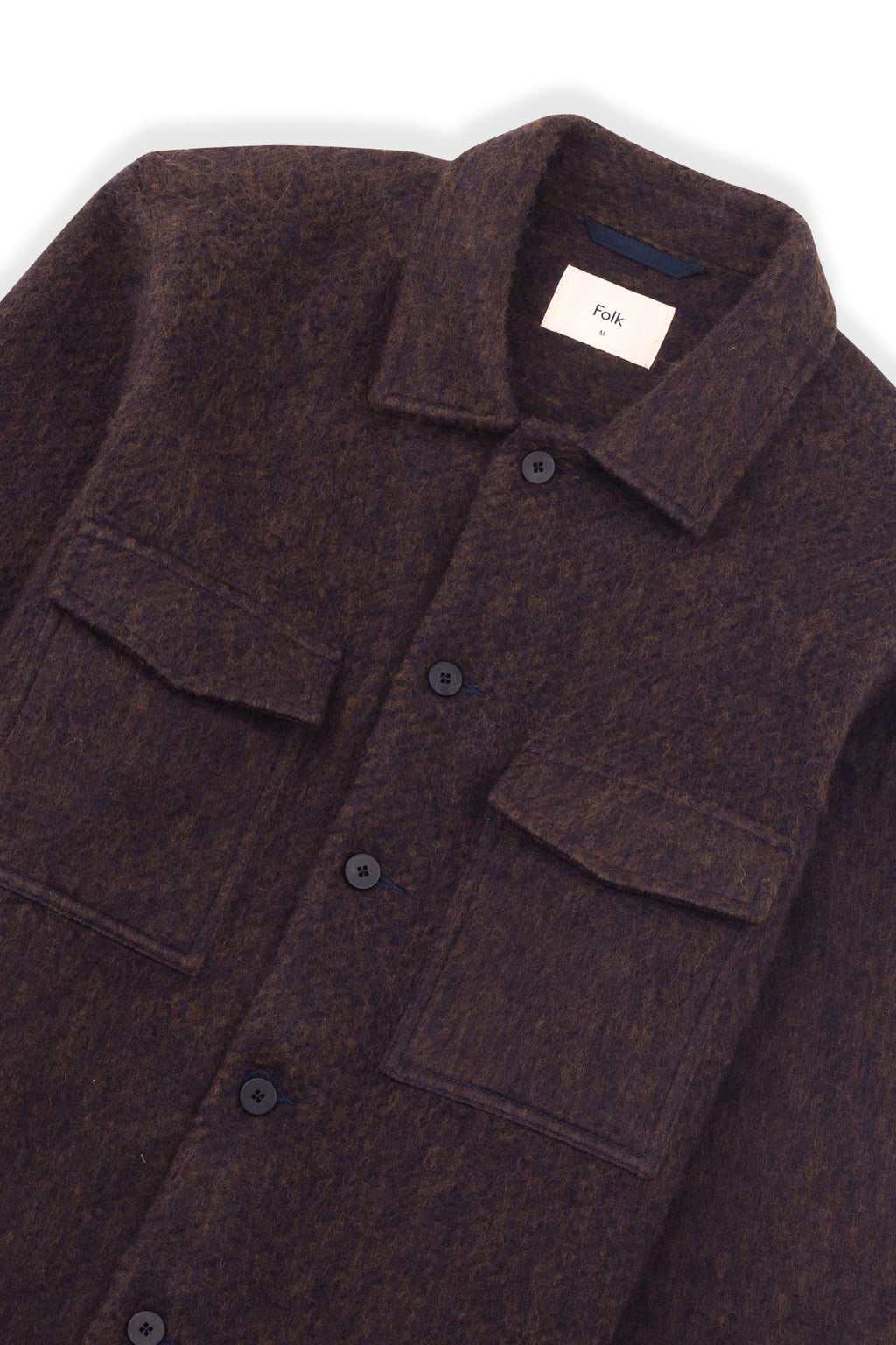 Zaki Jacket - Navy Espresso Brushed Wool