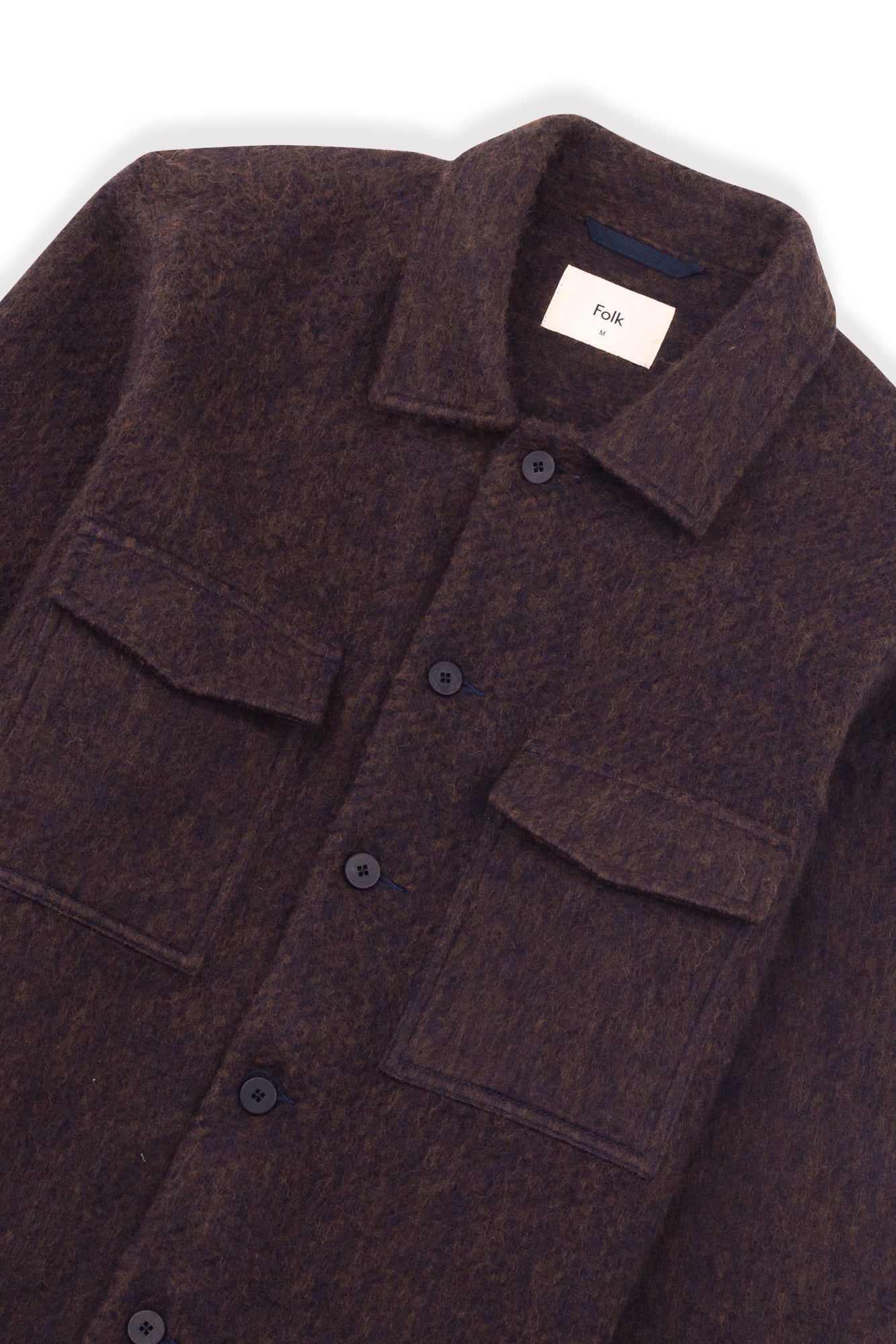 Zaki Jacket - Navy Espresso Brushed Wool