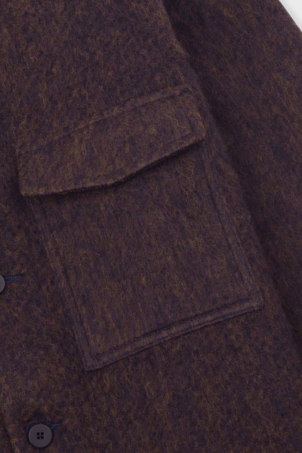 Zaki Jacket - Navy Espresso Brushed Wool
