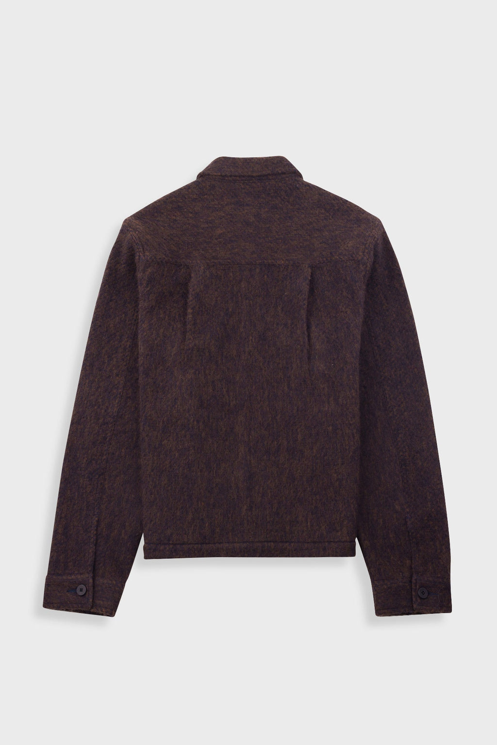 Zaki Jacket - Navy Espresso Brushed Wool