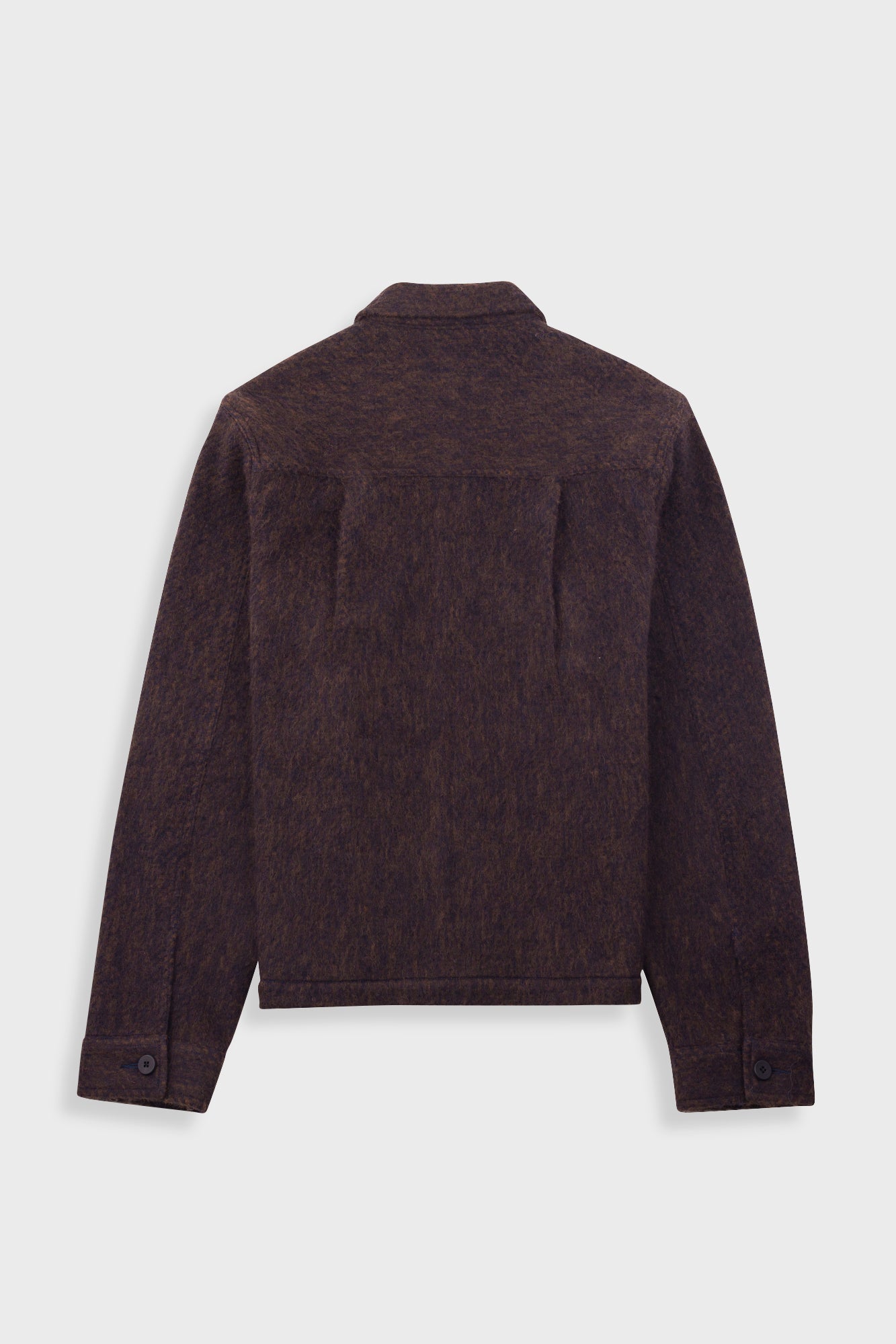 Zaki Jacket - Navy Espresso Brushed Wool