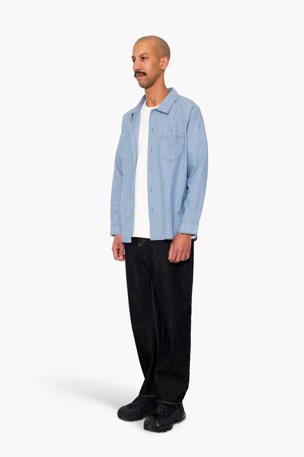 Raglan Shirt - Blue Crinkle Stripe