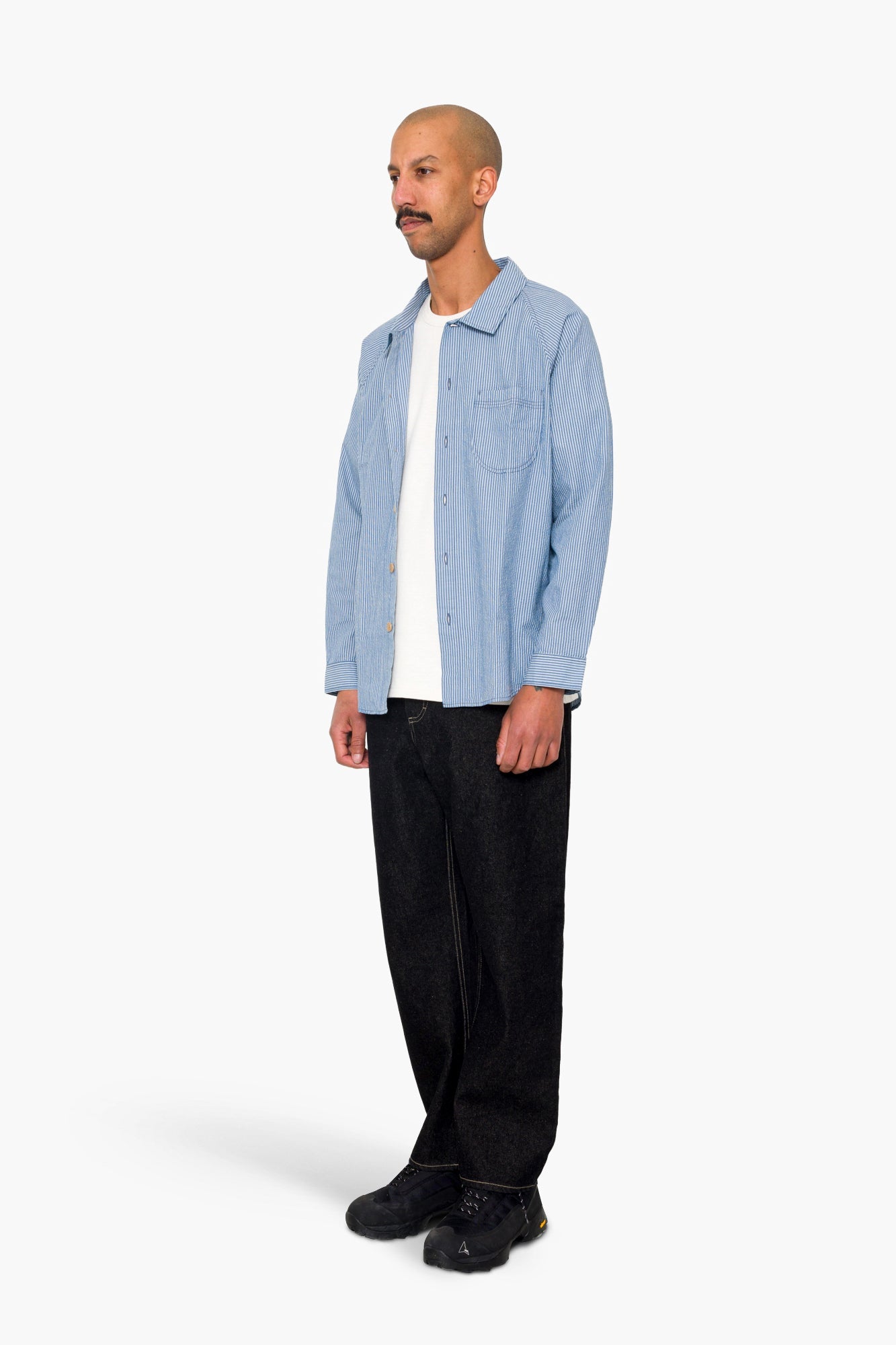 Raglan Shirt - Blue Crinkle Stripe