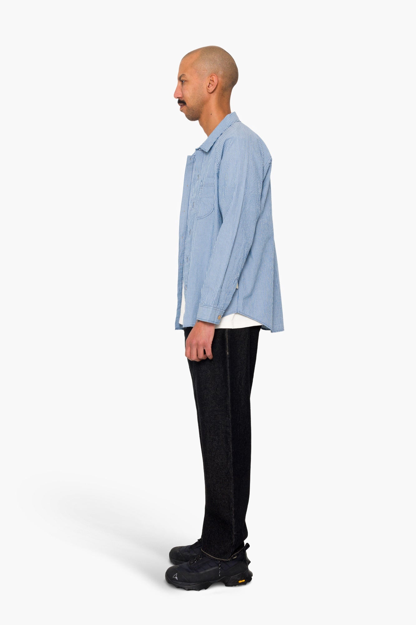 Raglan Shirt - Blue Crinkle Stripe