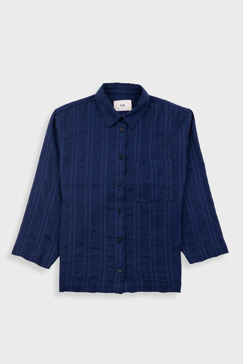 Archive Shirt - Dark Navy Dobby Stripe