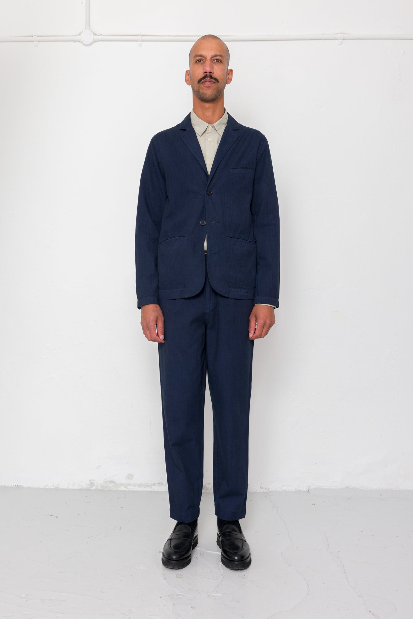 Assembly Blazer - Navy Herringbone