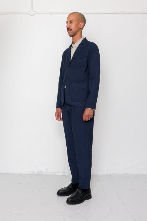 Assembly Suit Trouser - Navy Herringbone