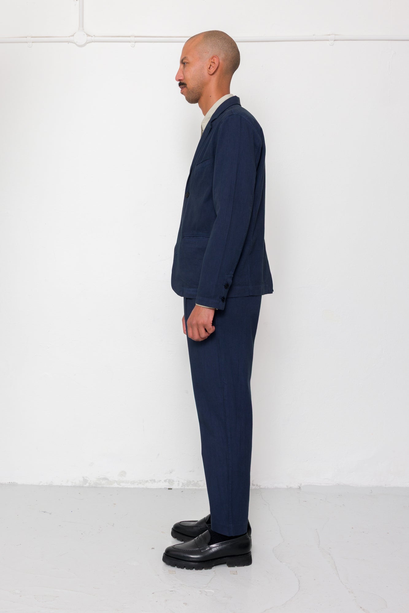 Assembly Blazer - Navy Herringbone