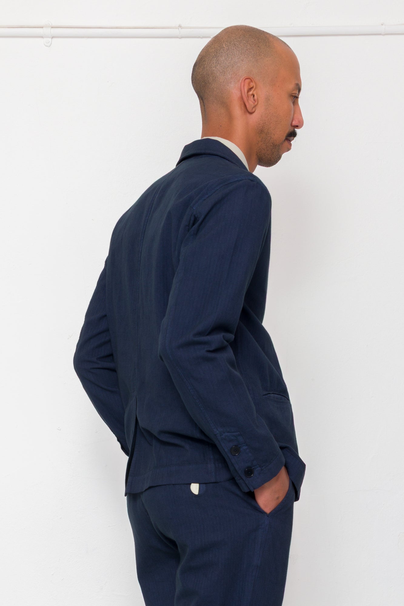 Assembly Blazer - Navy Herringbone