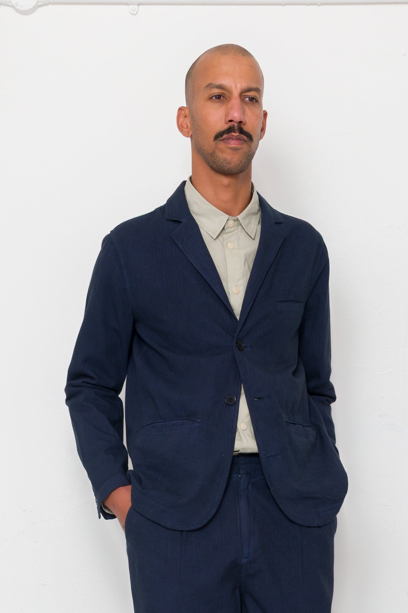 Assembly Blazer - Navy Herringbone