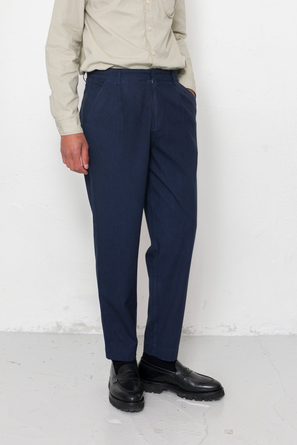 Assembly Suit Trouser - Navy Herringbone