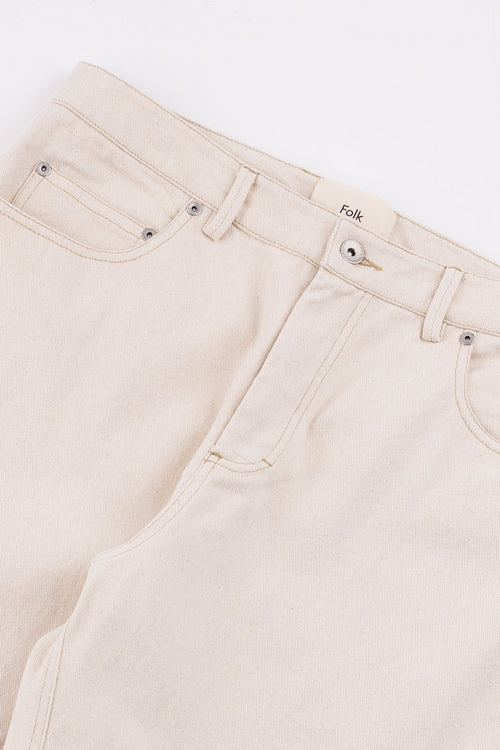 Barrel Leg Trouser - Ecru Twill