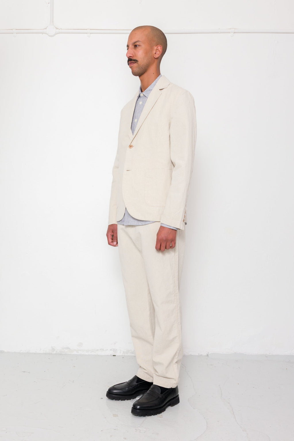 Cotton Linen Trouser - Natural Linen Canvas