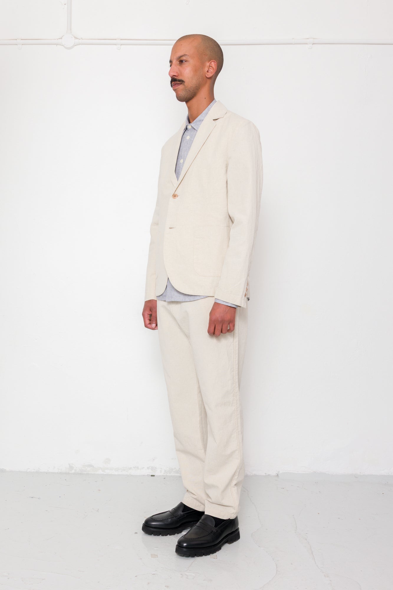 Cotton Linen Trouser - Natural Linen Canvas