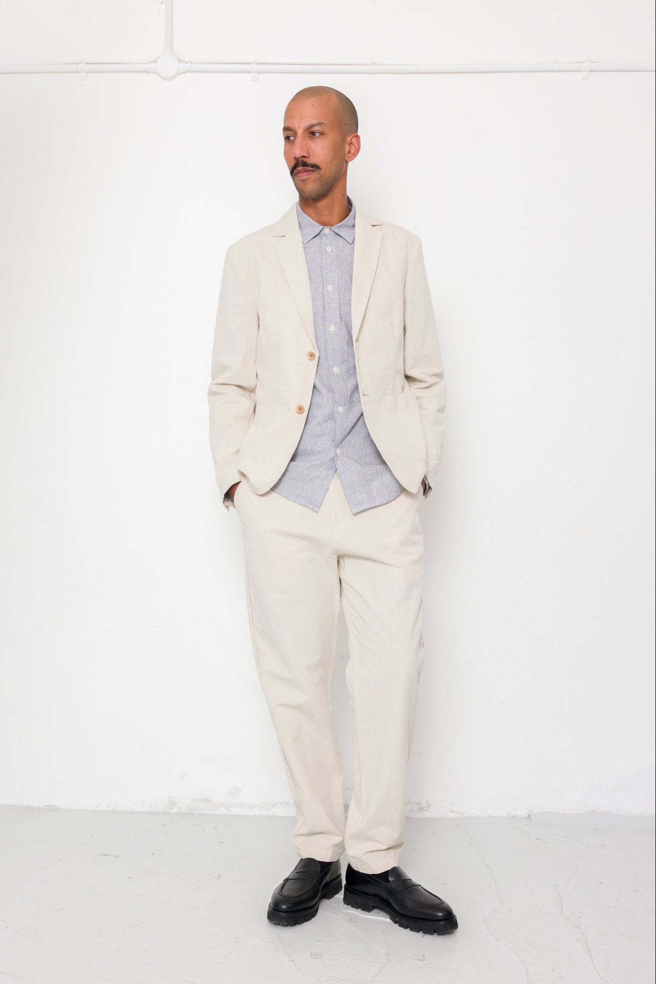 Cotton Linen Trouser - Natural Linen Canvas
