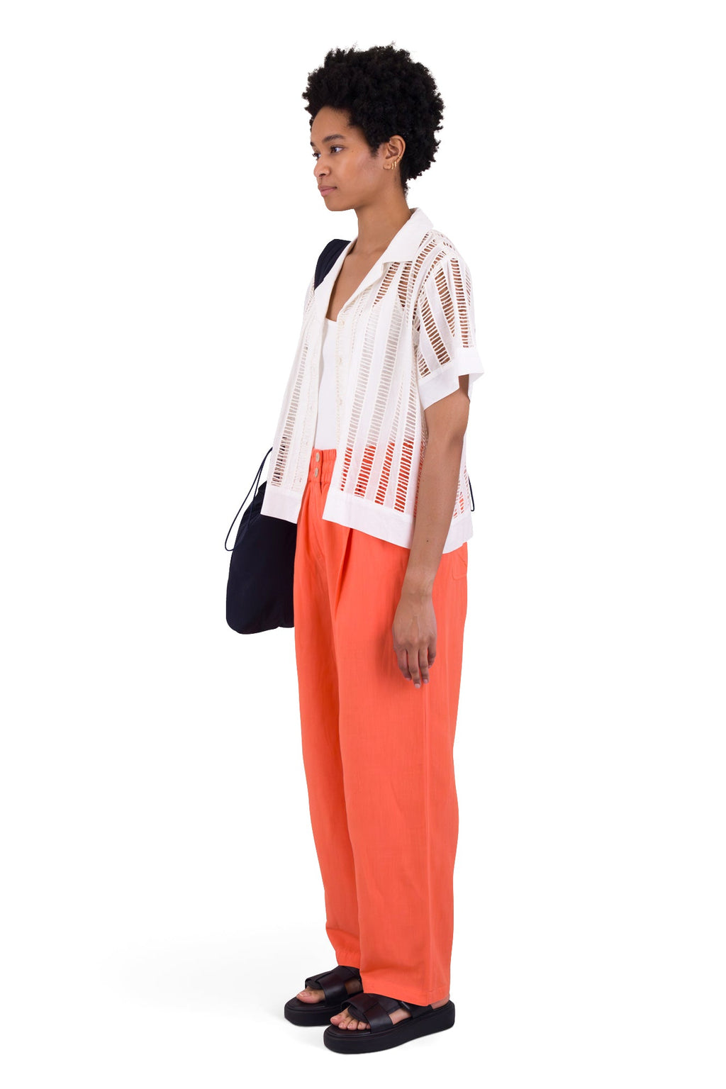 Drawcord Baggy Pants - Coral