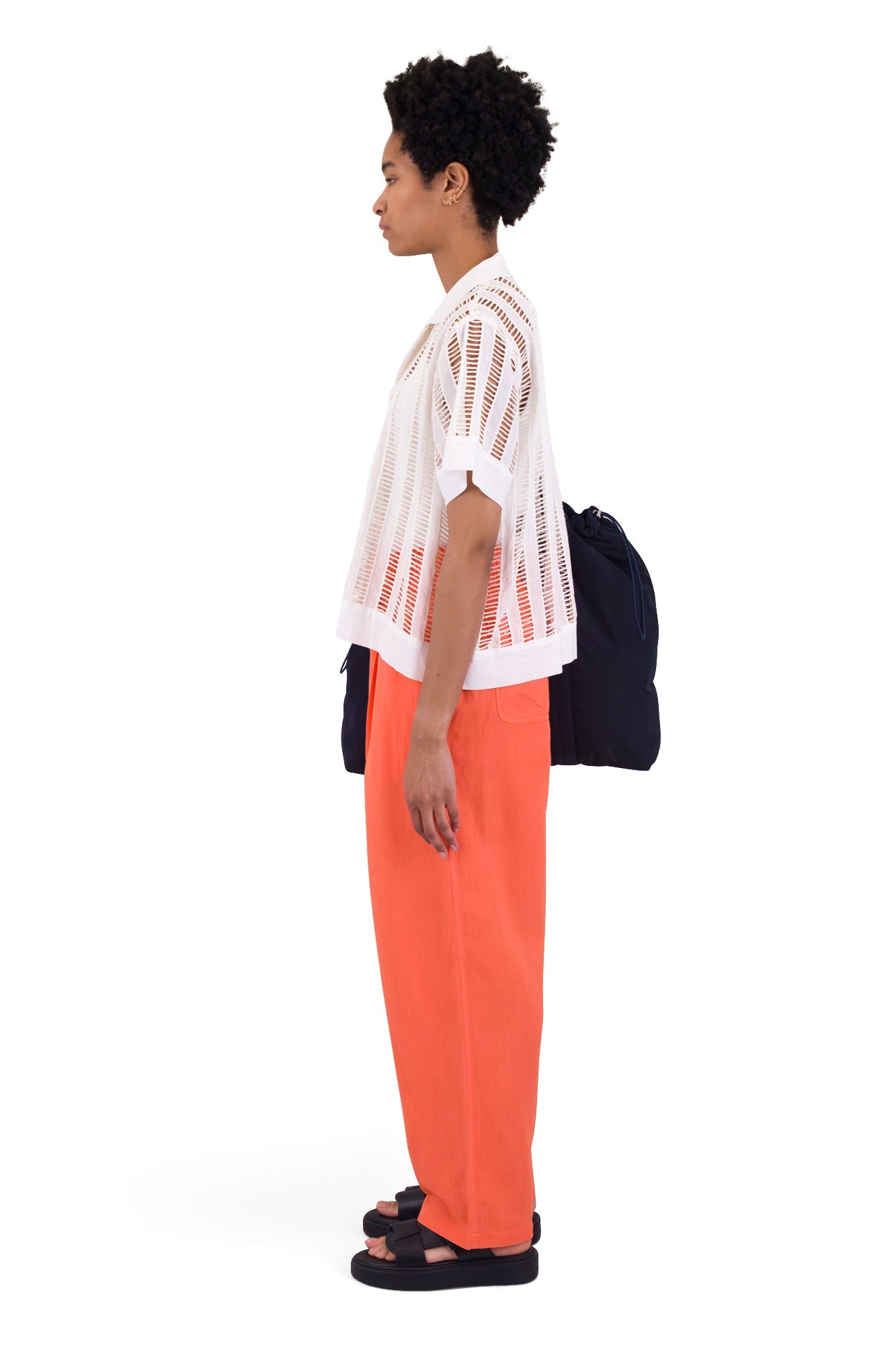 Drawcord Baggy Pants - Coral