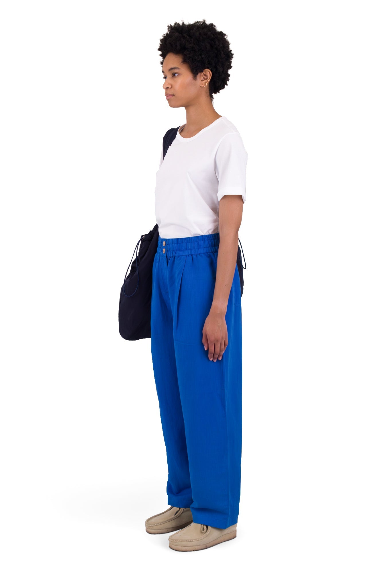 Drawcord Baggy Pants - Washed Cobalt