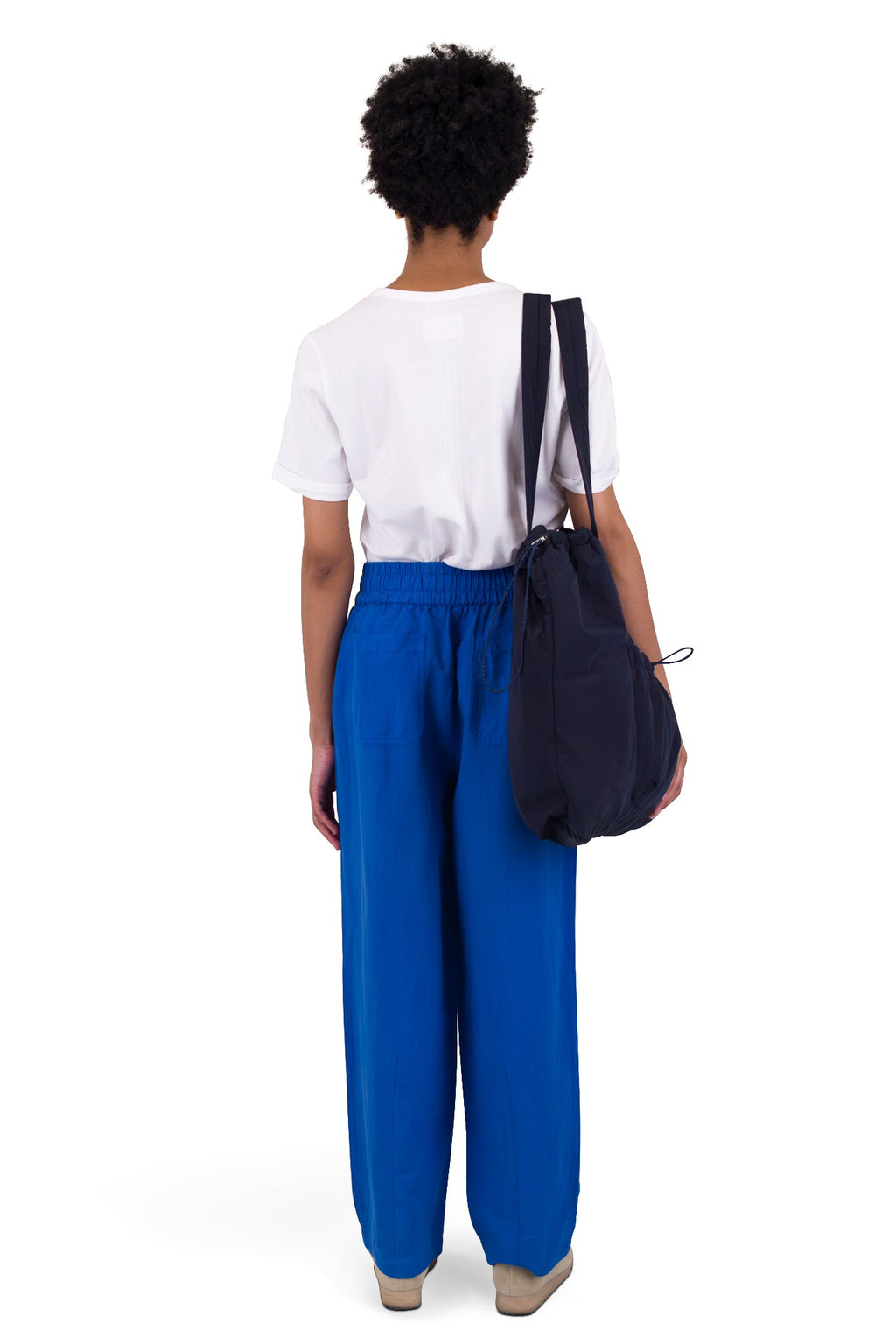 Drawcord Baggy Pants - Washed Cobalt