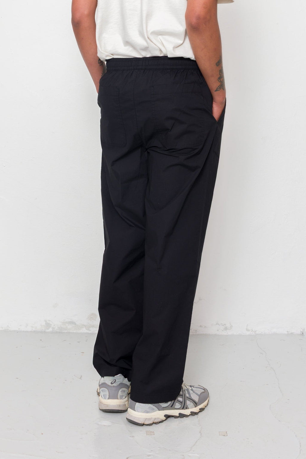 Drawcord Loose Trousers - Black