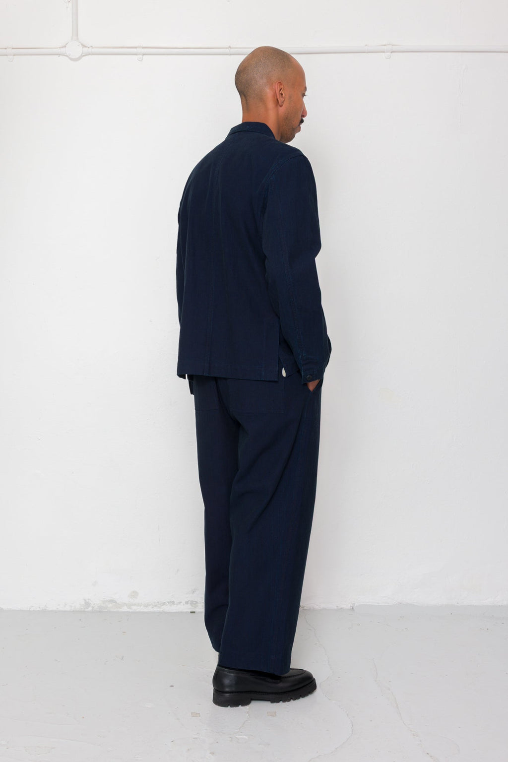 Easy Fit Blazer - Deep Indigo Herringbone
