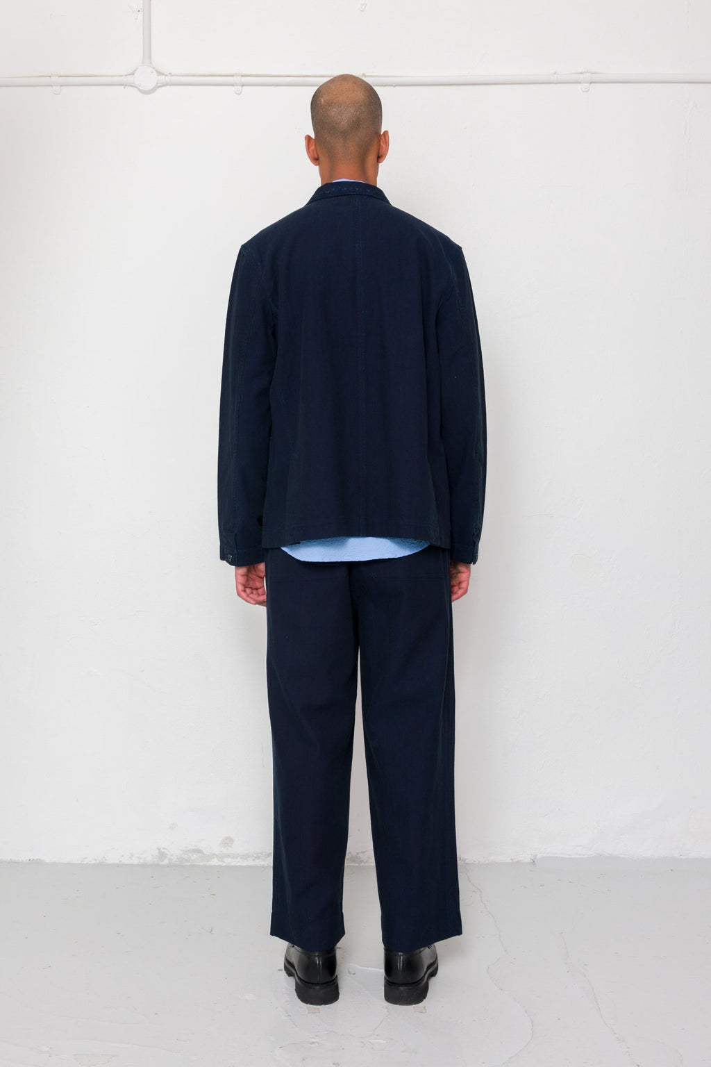 Easy Fit Blazer - Deep Indigo Herringbone