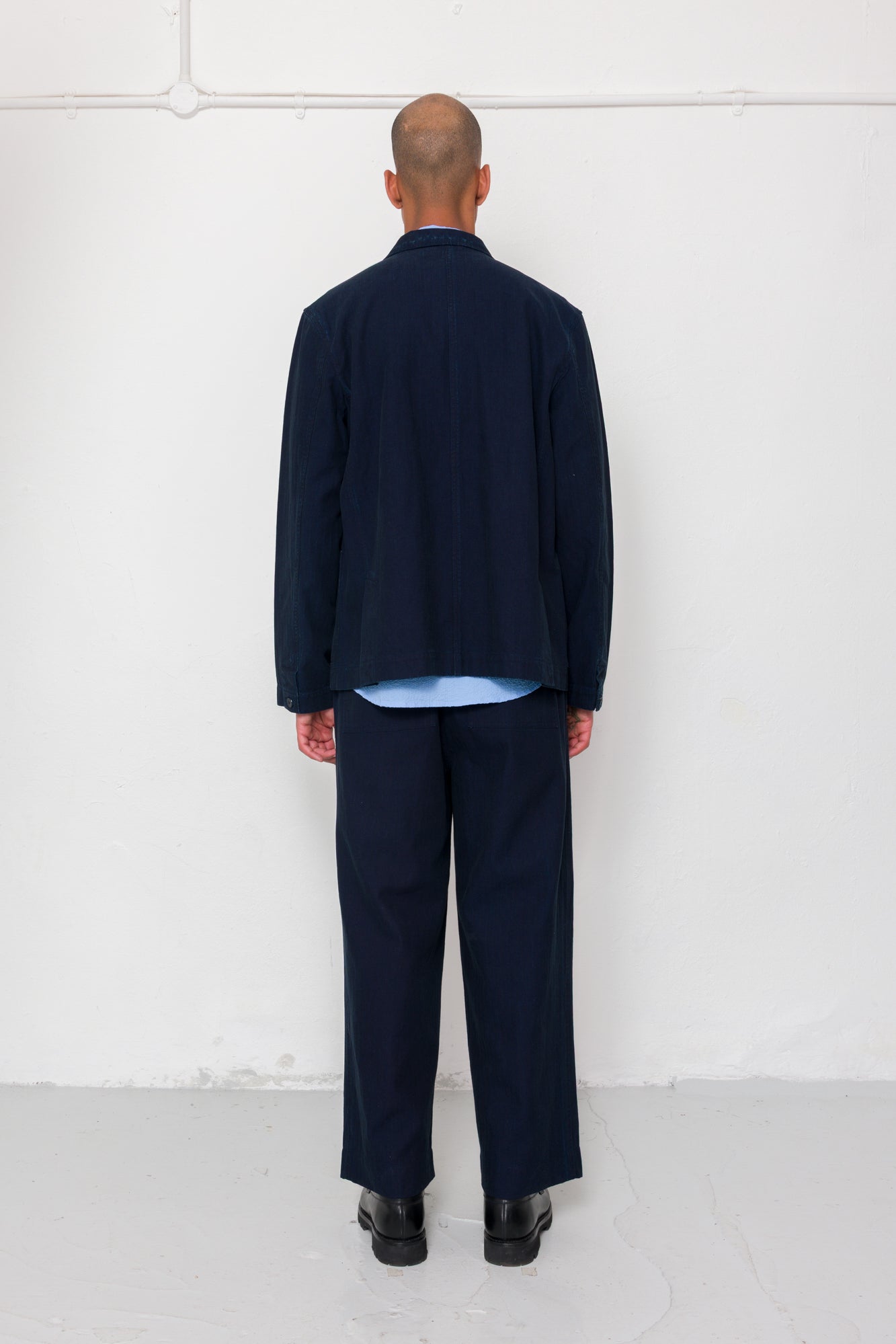 Easy Fit Blazer - Deep Indigo Herringbone