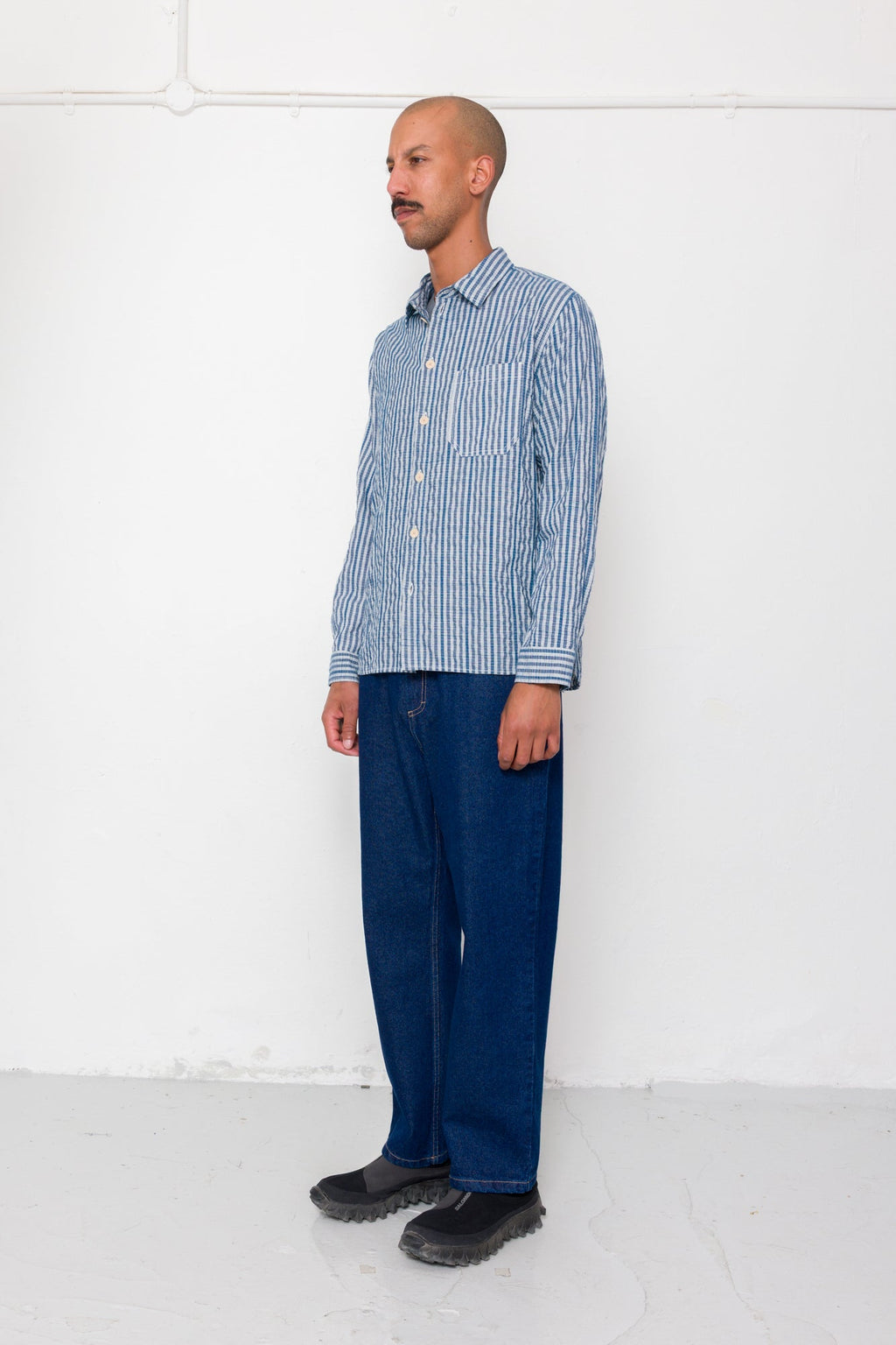 Easy Fit Shirt - Indigo Crinkle Mini Check