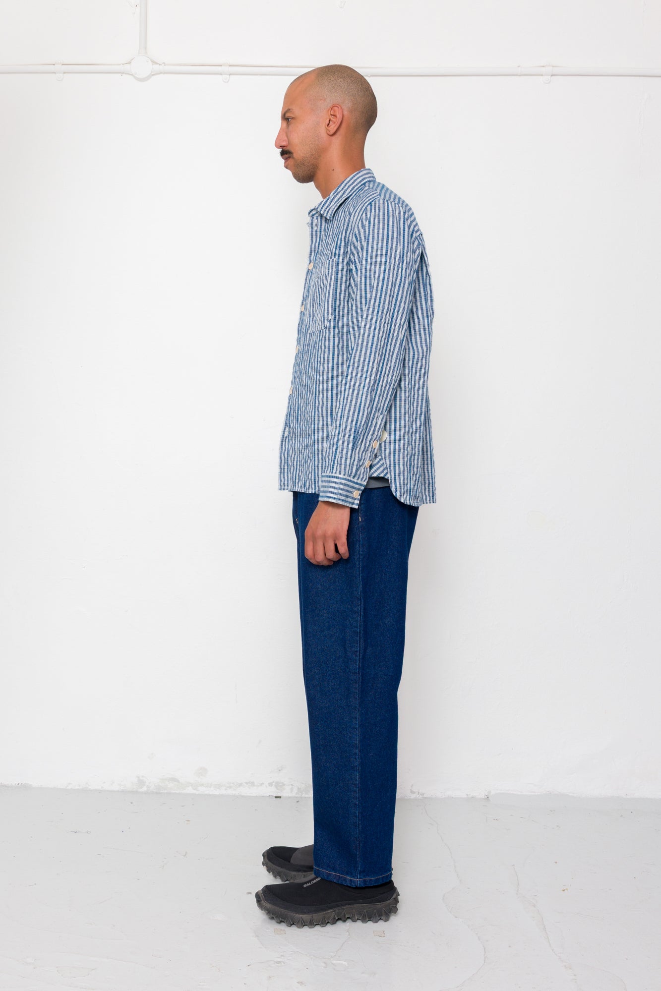 Easy Fit Shirt - Indigo Crinkle Mini Check