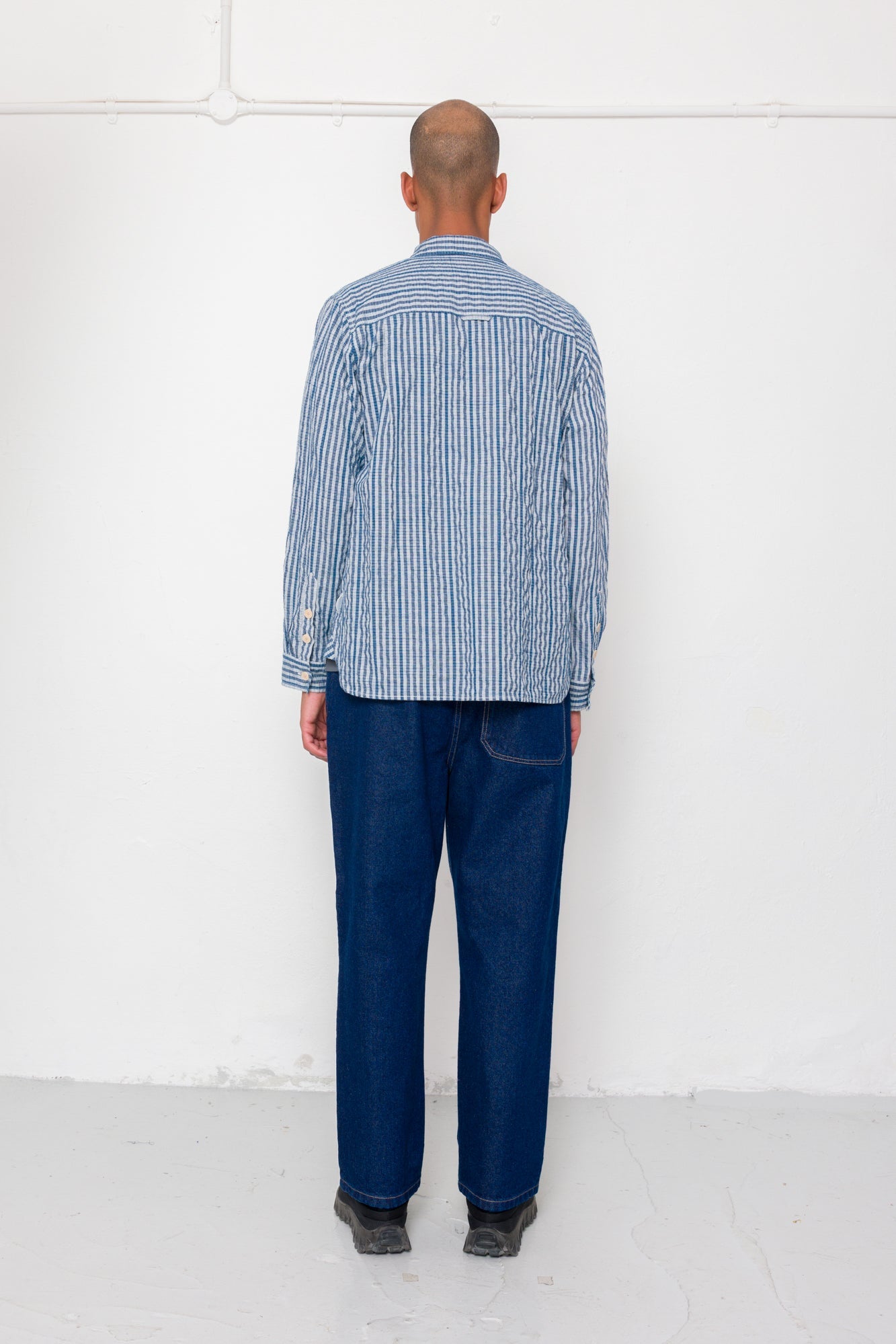 Easy Fit Shirt - Indigo Crinkle Mini Check