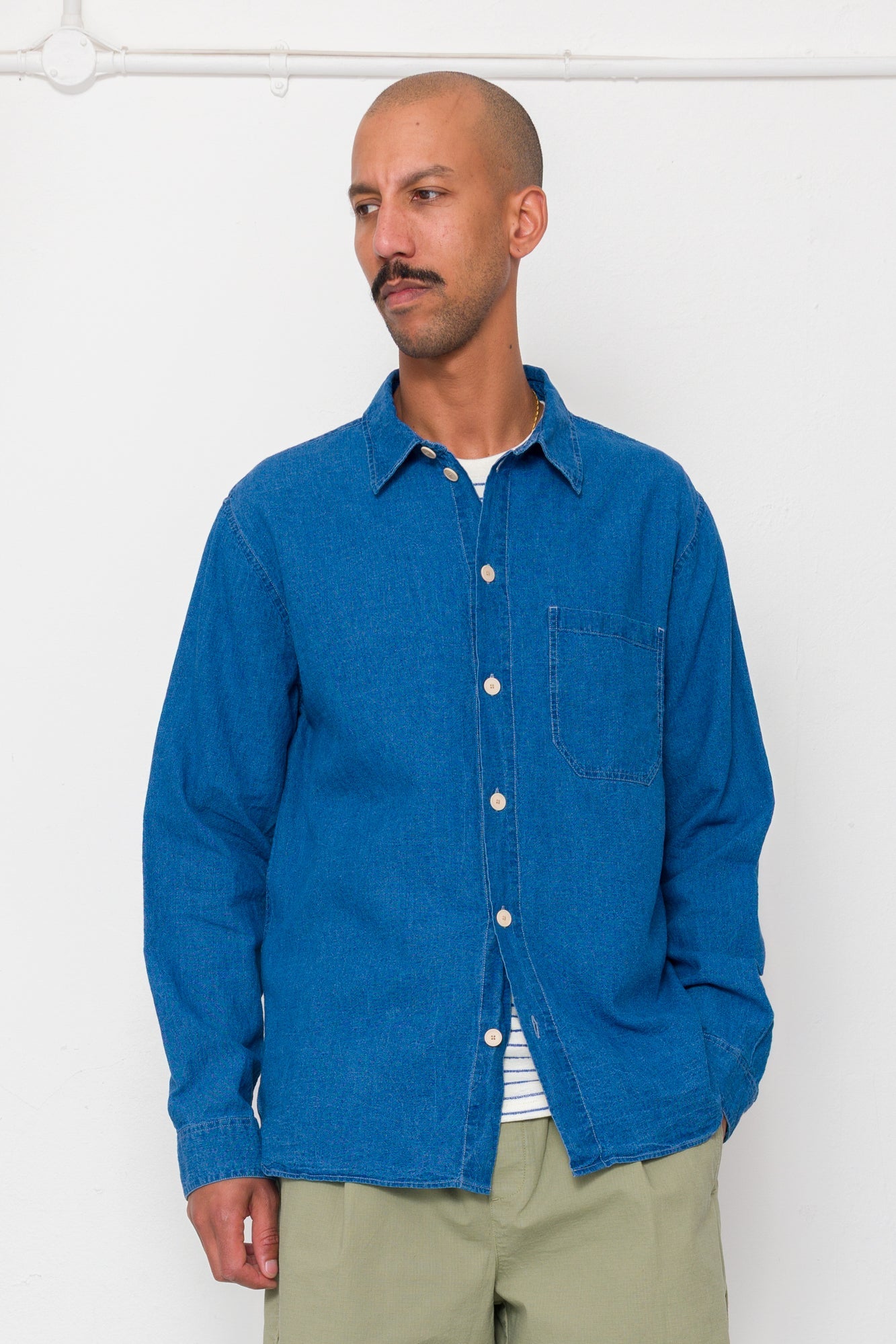 Easy Fit Shirt - Indigo Linen