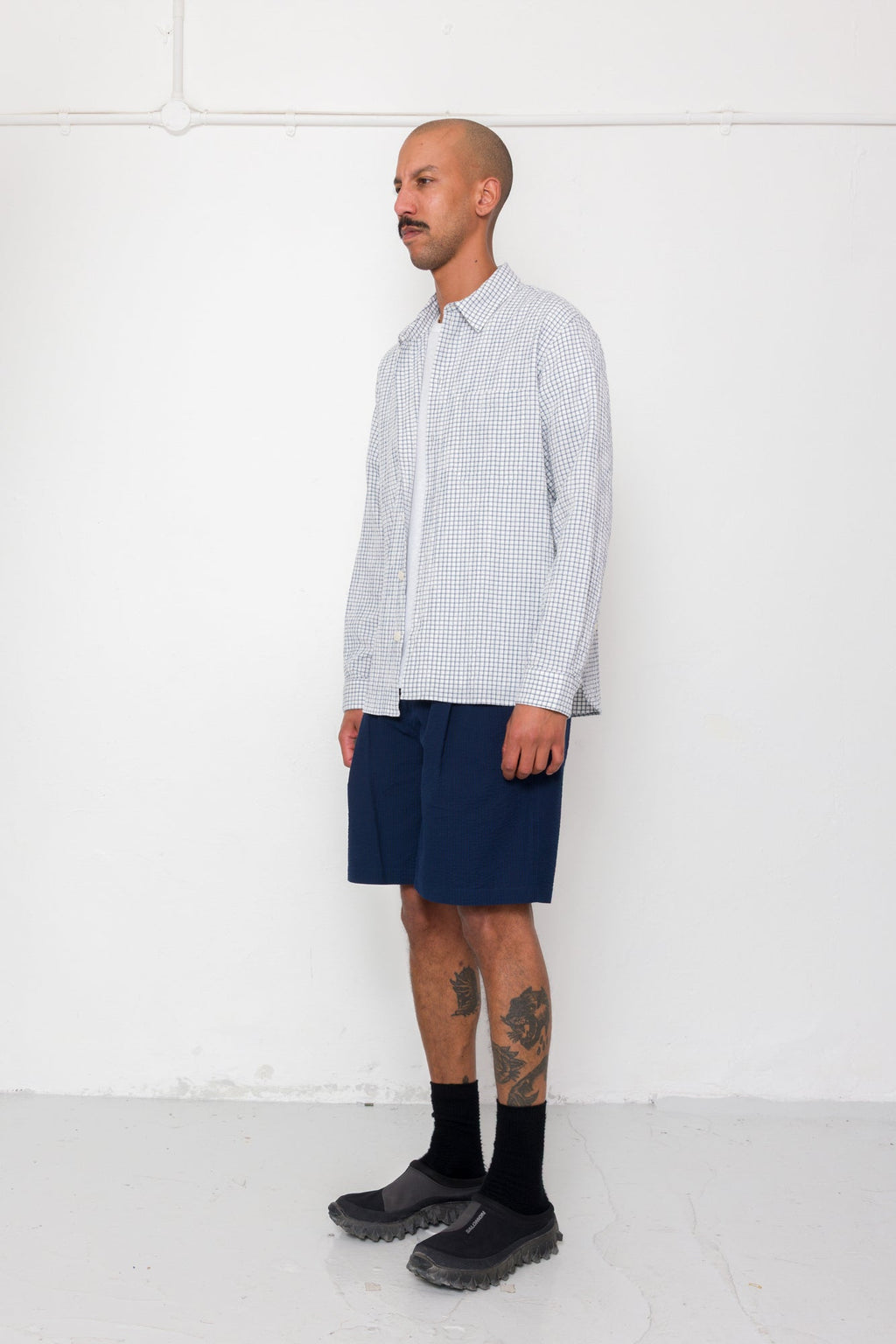 Easy Fit Shirt - Soft Blue Mini Check