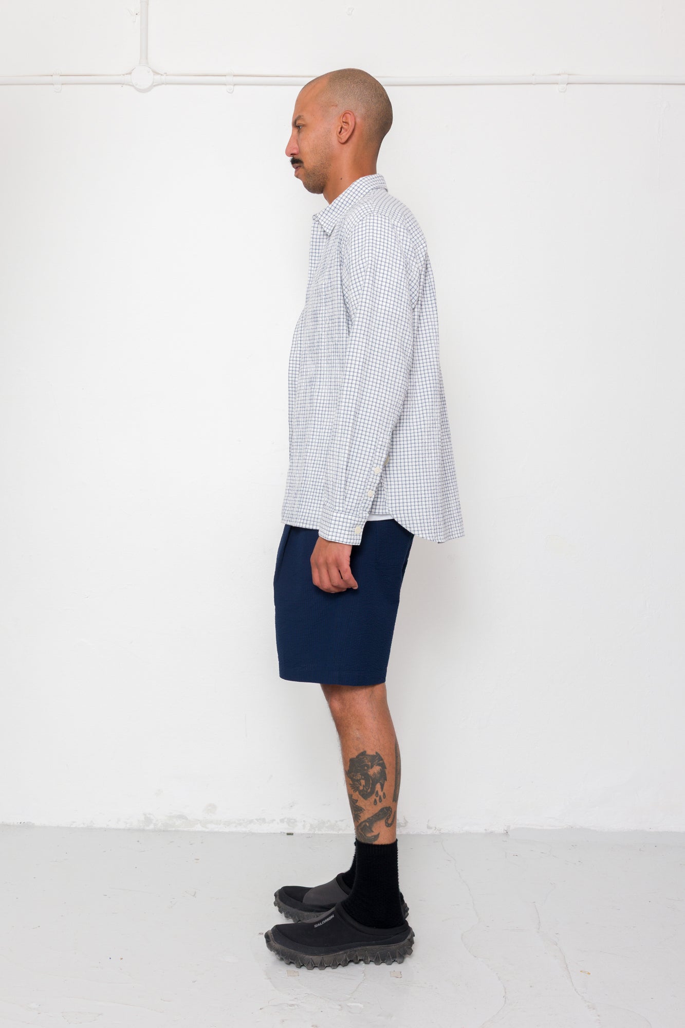 Easy Fit Shirt - Soft Blue Mini Check