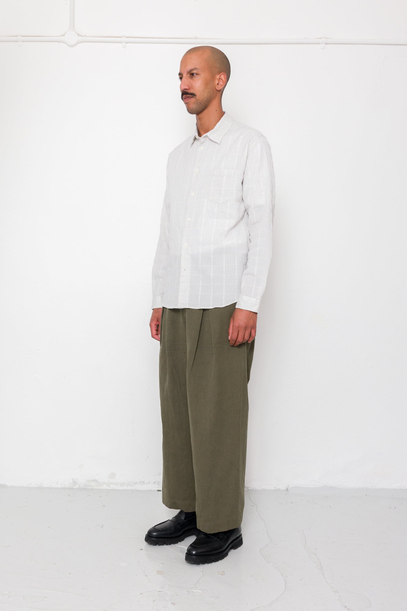 Relaxed Fit Shirt - Silver Textured Check