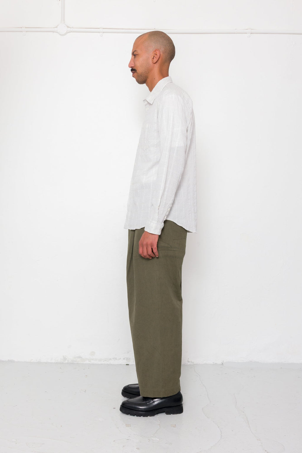 Relaxed Fit Shirt - Silver Textured Check