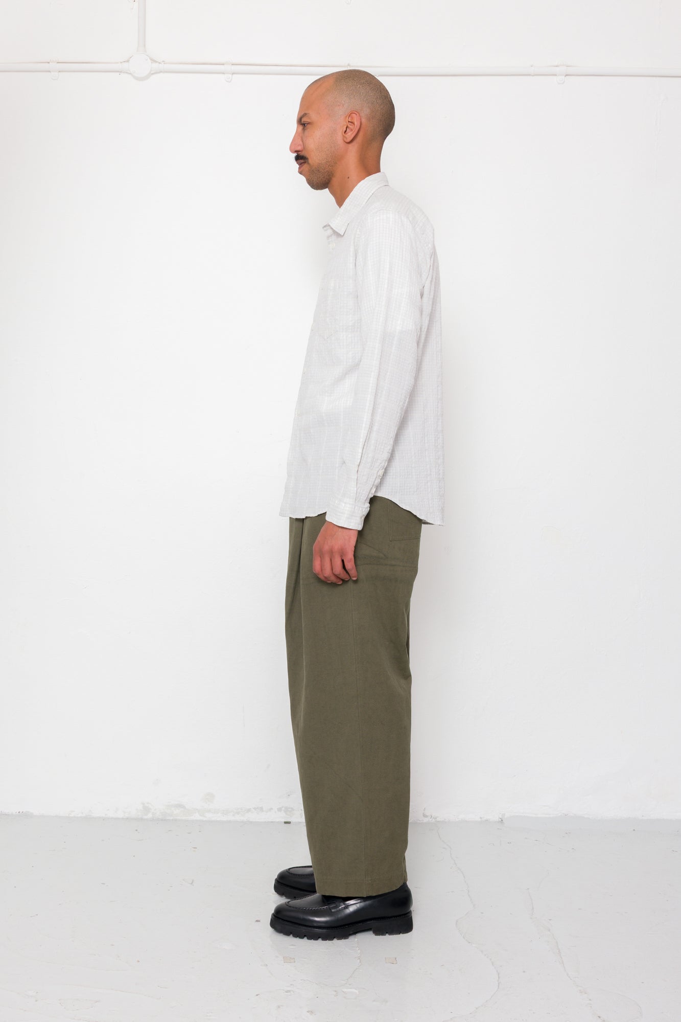 Relaxed Fit Shirt - Silver Textured Check
