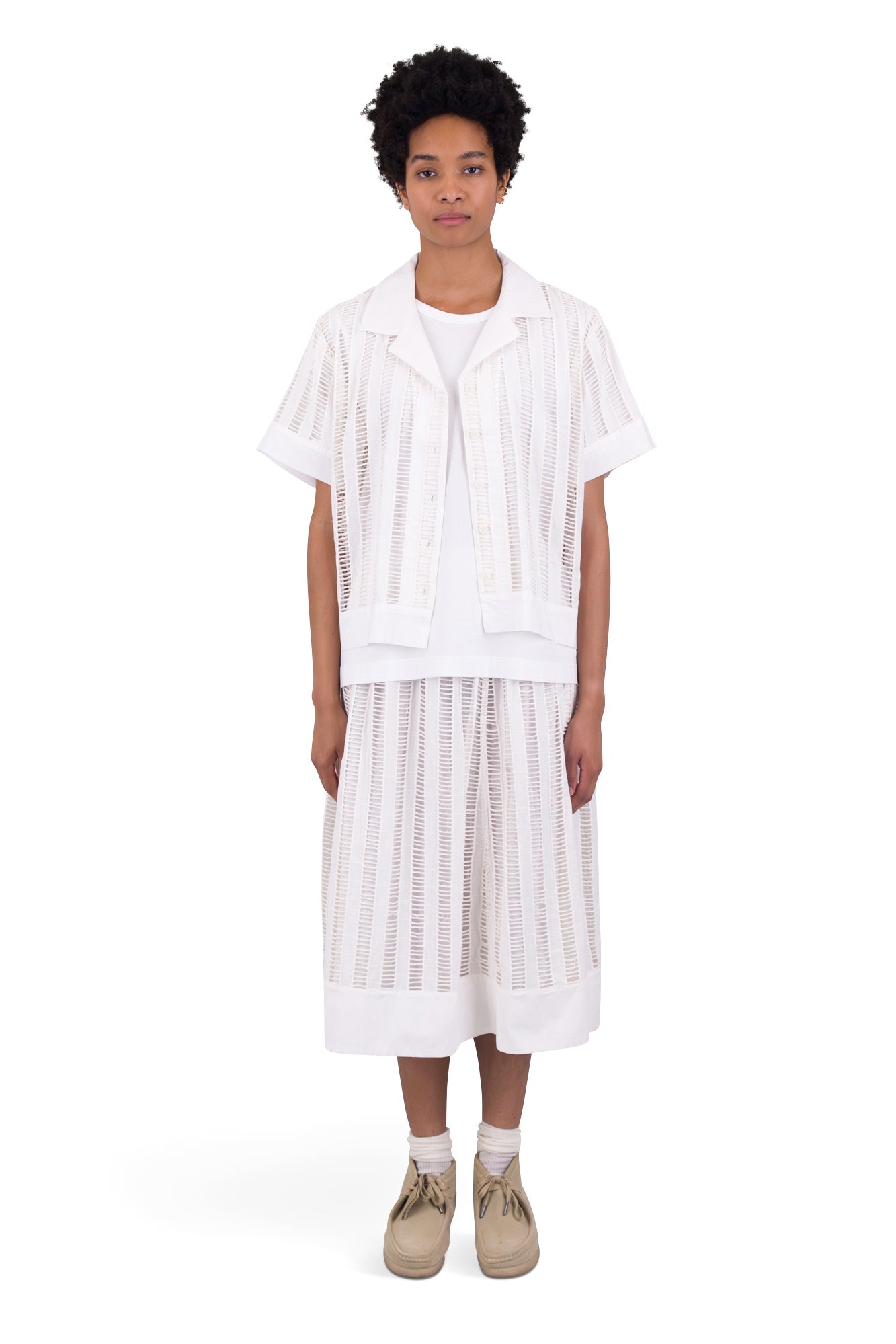 Full Seam Skirt - Ecru Ladder Embroidery