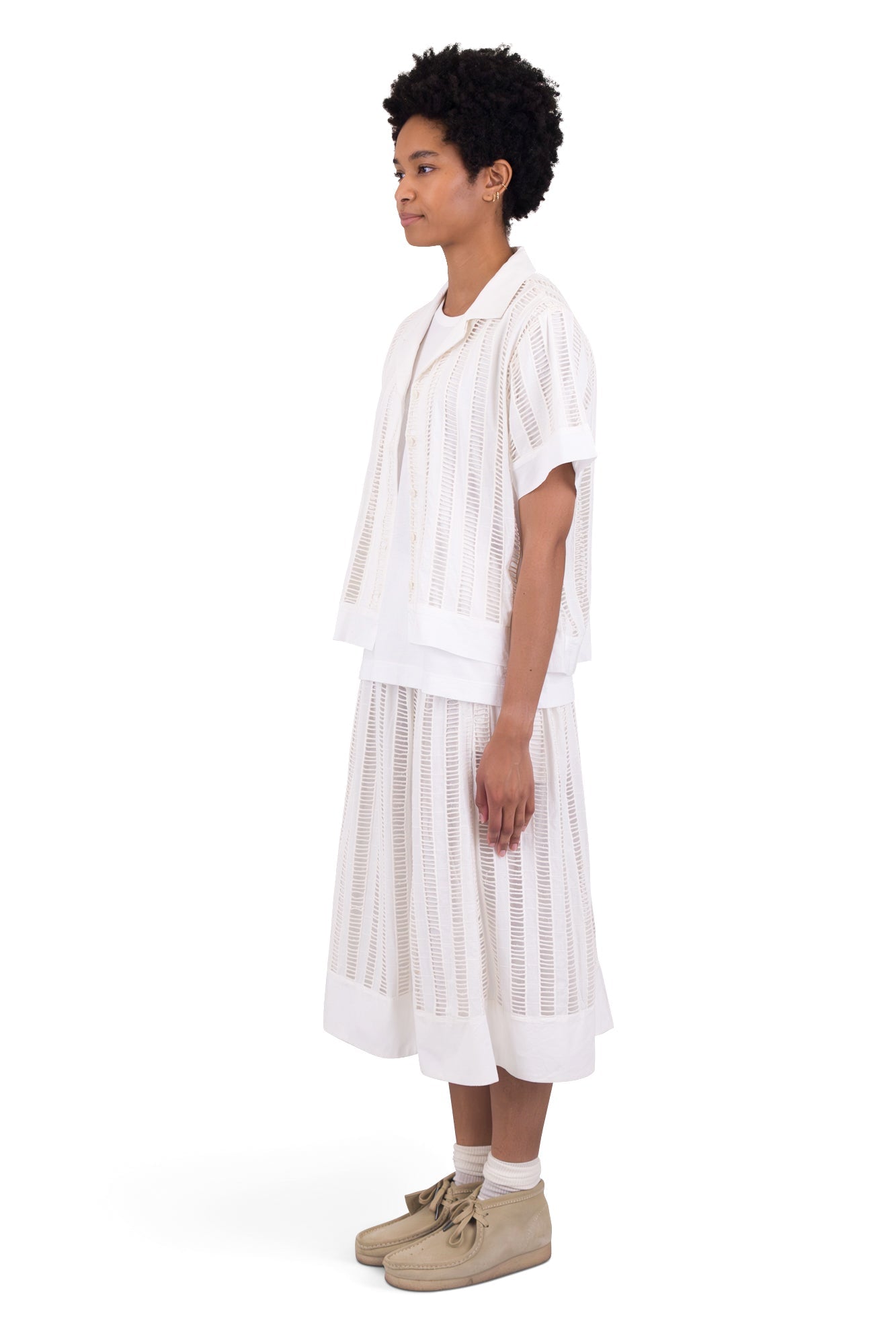 Full Seam Skirt - Ecru Ladder Embroidery