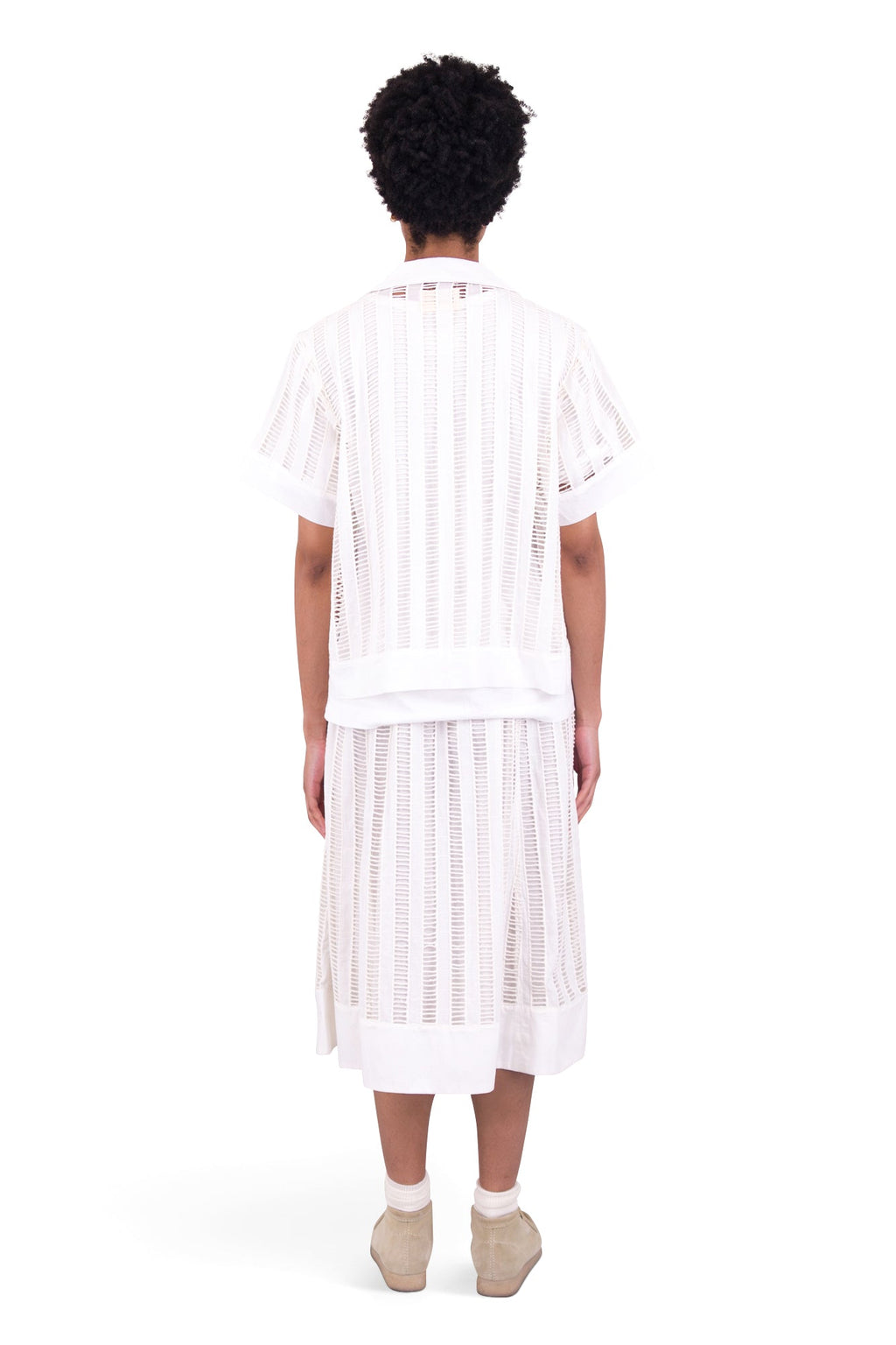 Full Seam Skirt - Ecru Ladder Embroidery