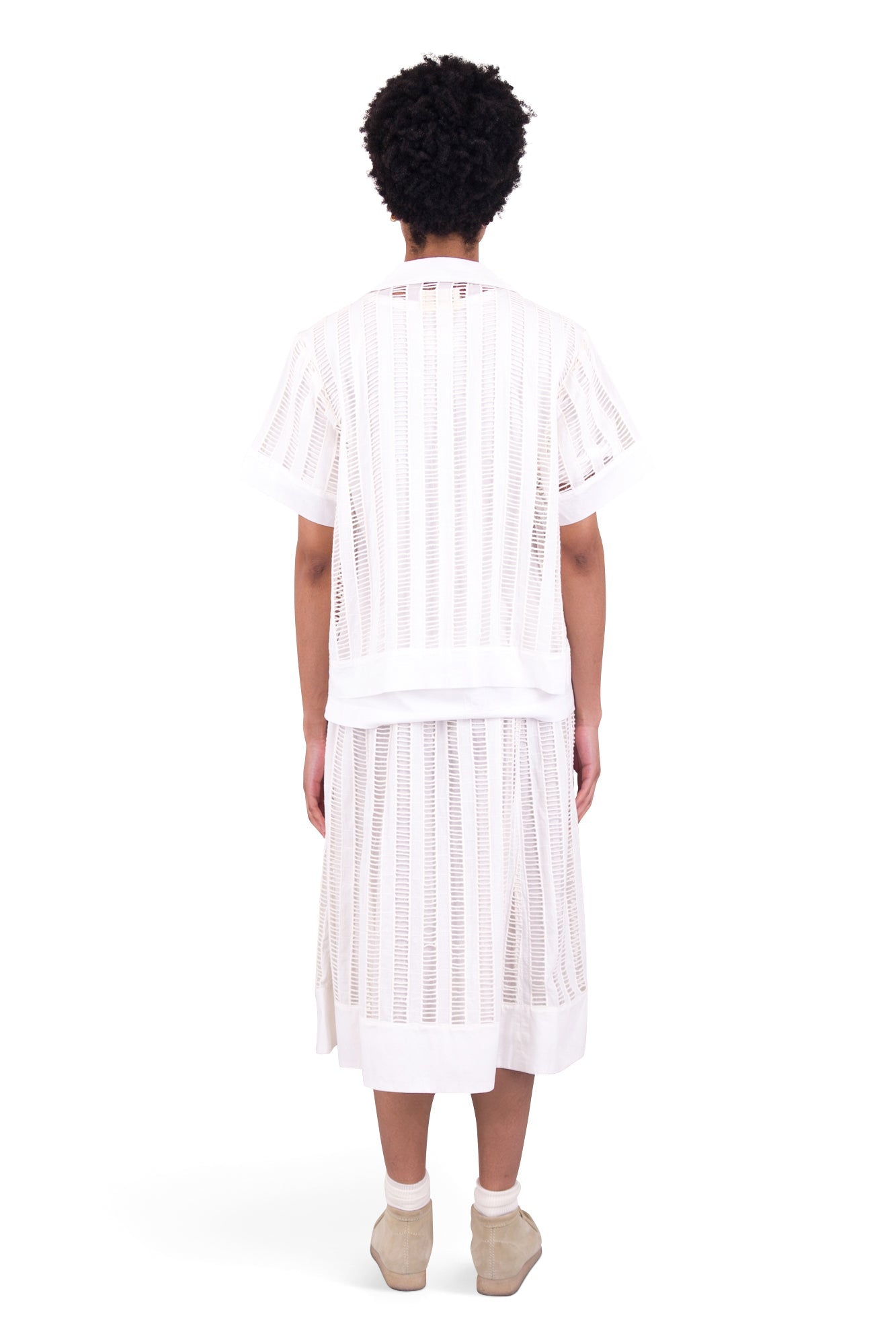 Full Seam Skirt - Ecru Ladder Embroidery