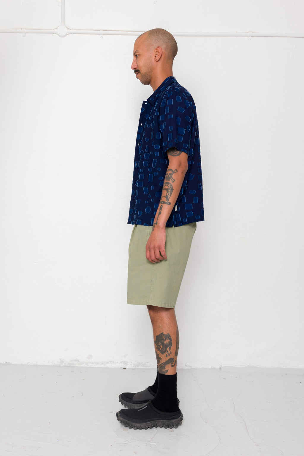 Gabe Shirt - Indigo Irregular Dot