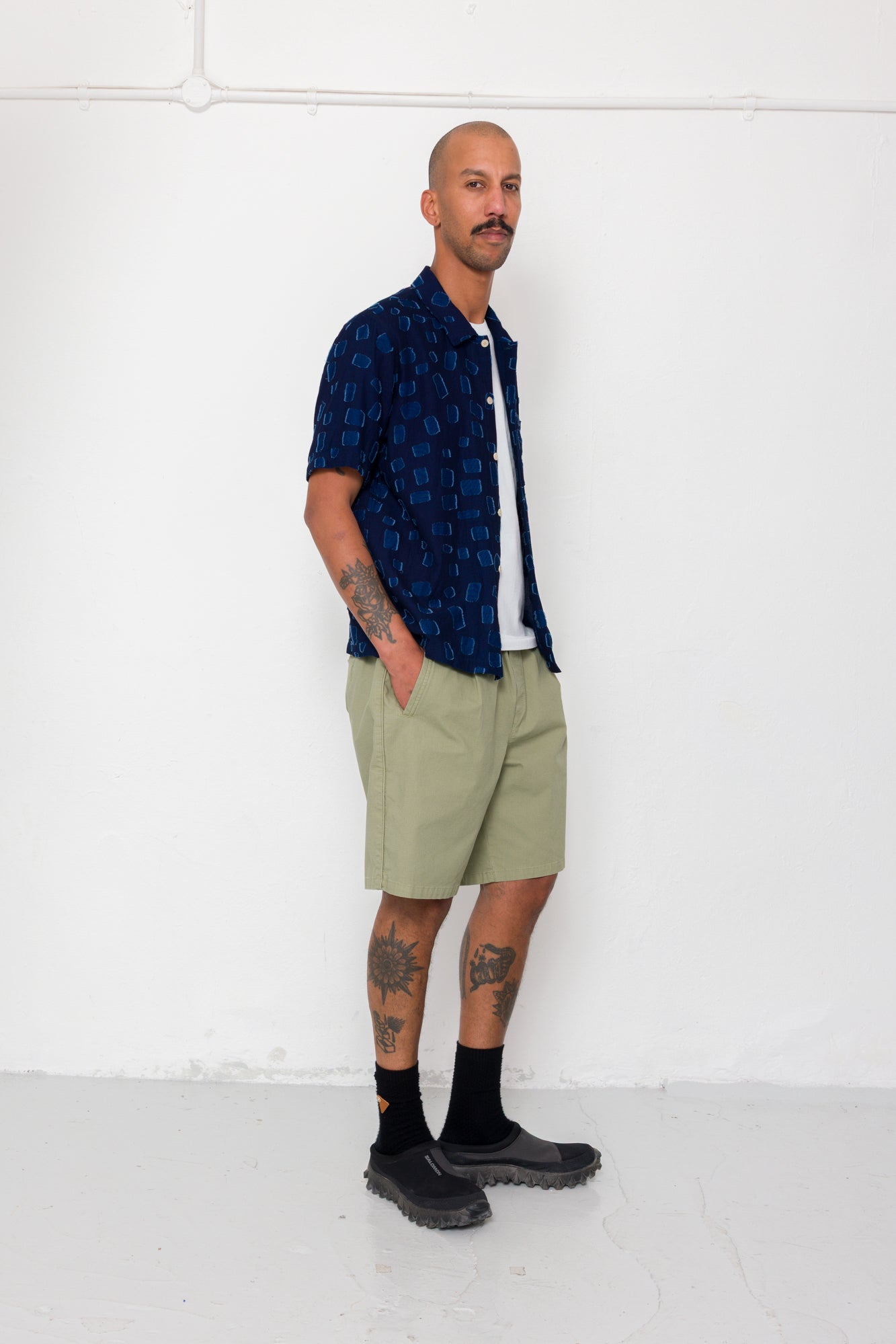 Gabe Shirt - Indigo Irregular Dot